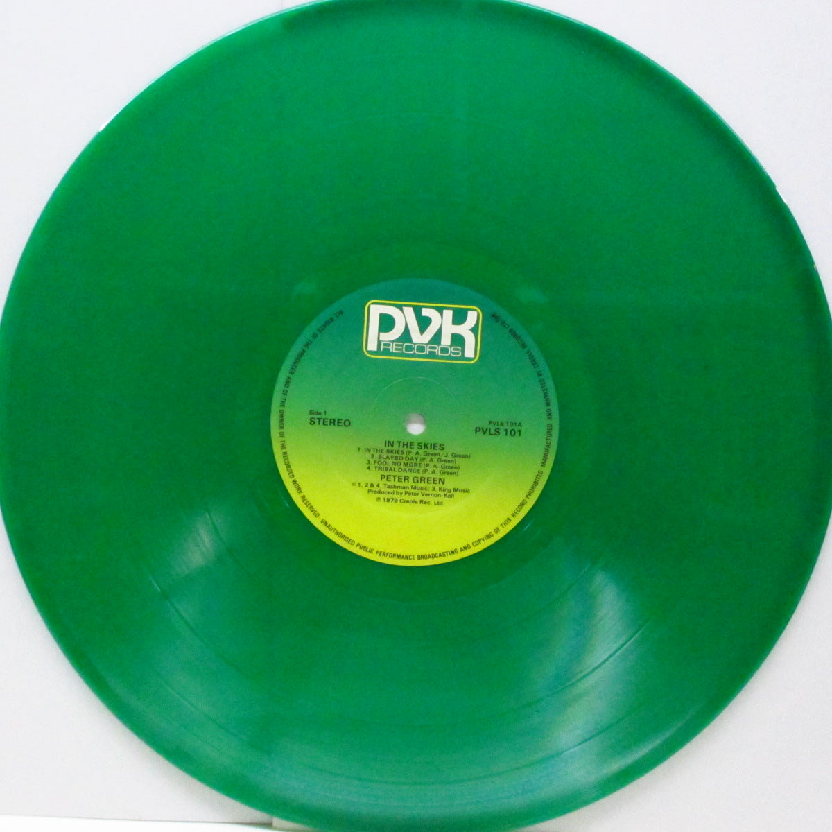 PETER GREEN (ピーター・グリーン) - In The Skies (UK 初回限定「グリーンヴァイナル」LP/ステッカー付見開ジャケ) '79年ソロ2ndアルバム!
