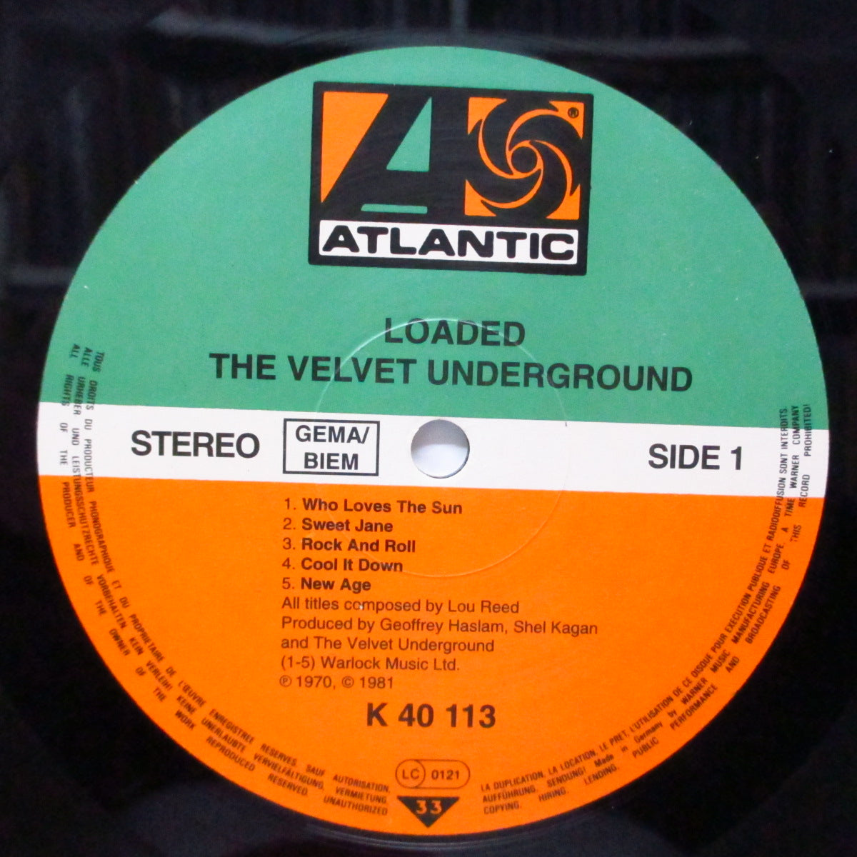 VELVET UNDERGROUND (ヴェルヴェット・アンダーグラウンド) - Loaded (EU 80's 再発「グリーン&オレンジ」ラベ LP/バーコード有ジャケ)'70年4thアルバム!