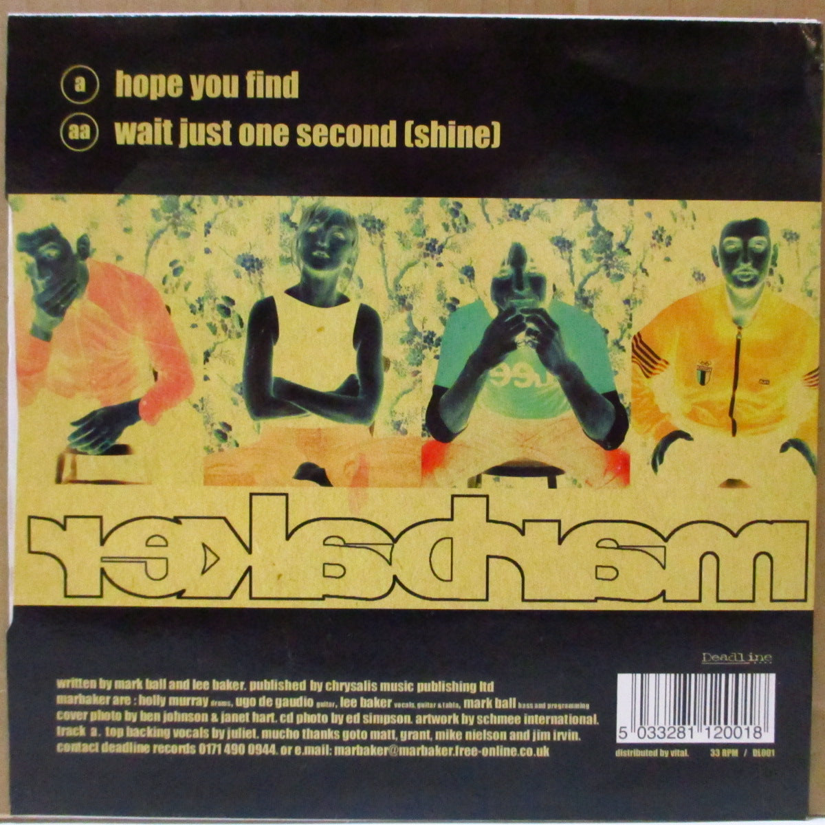 MARBAKER (マーベイカー) - Hope You Find (UK オリジナル 7インチ+光沢固紙ジャケ)