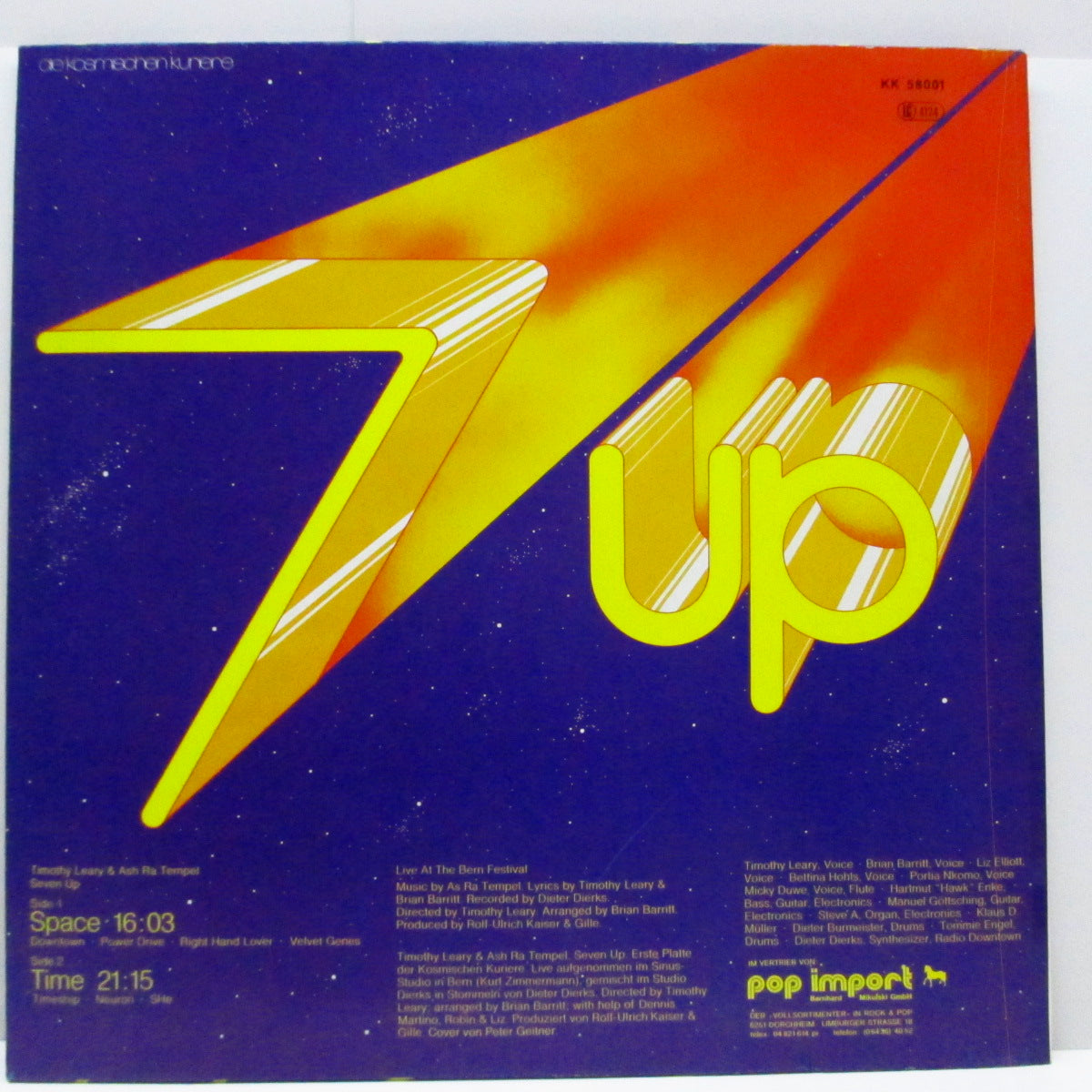 TIMOTHY LEARY & Ash Ra Tempel (ティモシー・リアリー & アシュ・ラ・テンペル) - Seven Up (German '82「PDU社」再発 LP /表面コーティングジャケ)