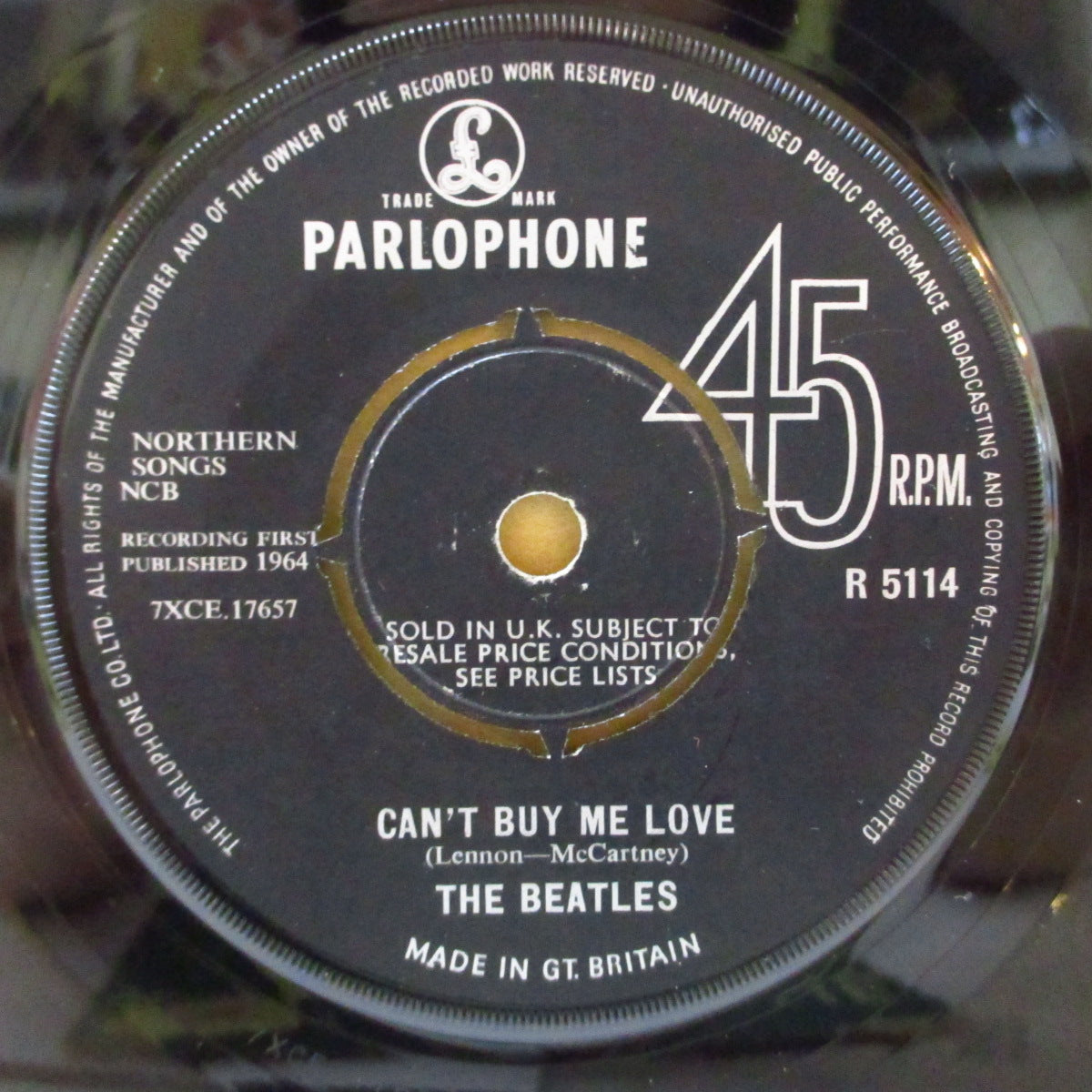 BEATLES (ビートルズ) - Can't Buy Me Love (UK '64 オリジナル「ラウンドセンター」 7インチ+カンパニースリーブ)
