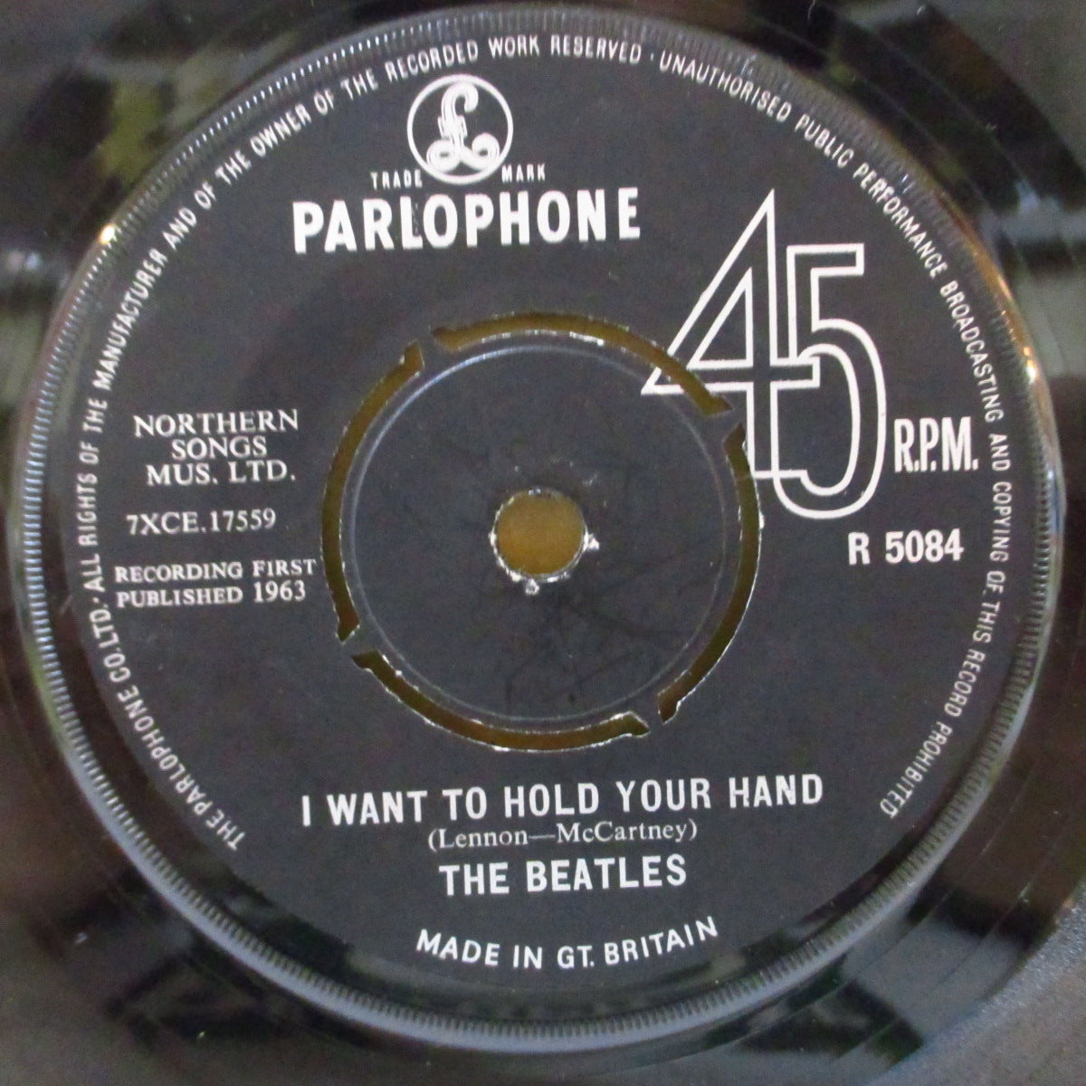 BEATLES (ビートルズ) - I Want To Hold Your Hand (UK '63 オリジナル「NCB記載無しラウンドセンター」7インチ+カンパニースリーブ)