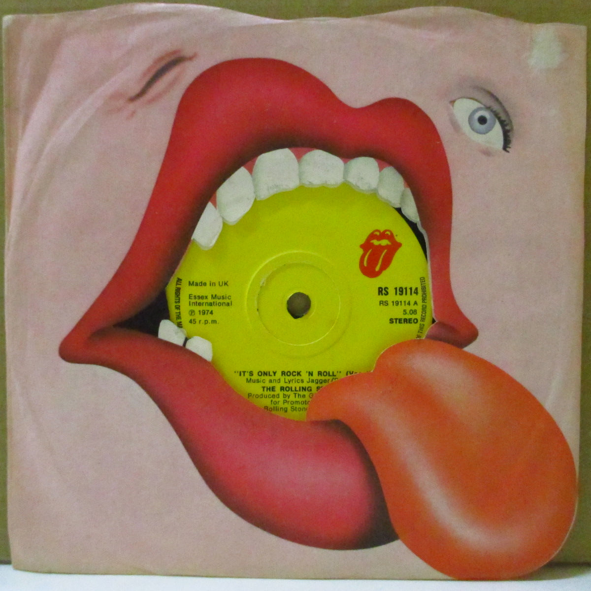 ROLLING STONES (ローリング・ストーンズ) - It's Only R&R (UK '74 オリジナル「黄色紙ラベ・フラットセンター」 7インチ+ベロ出しカンパニースリーブ)