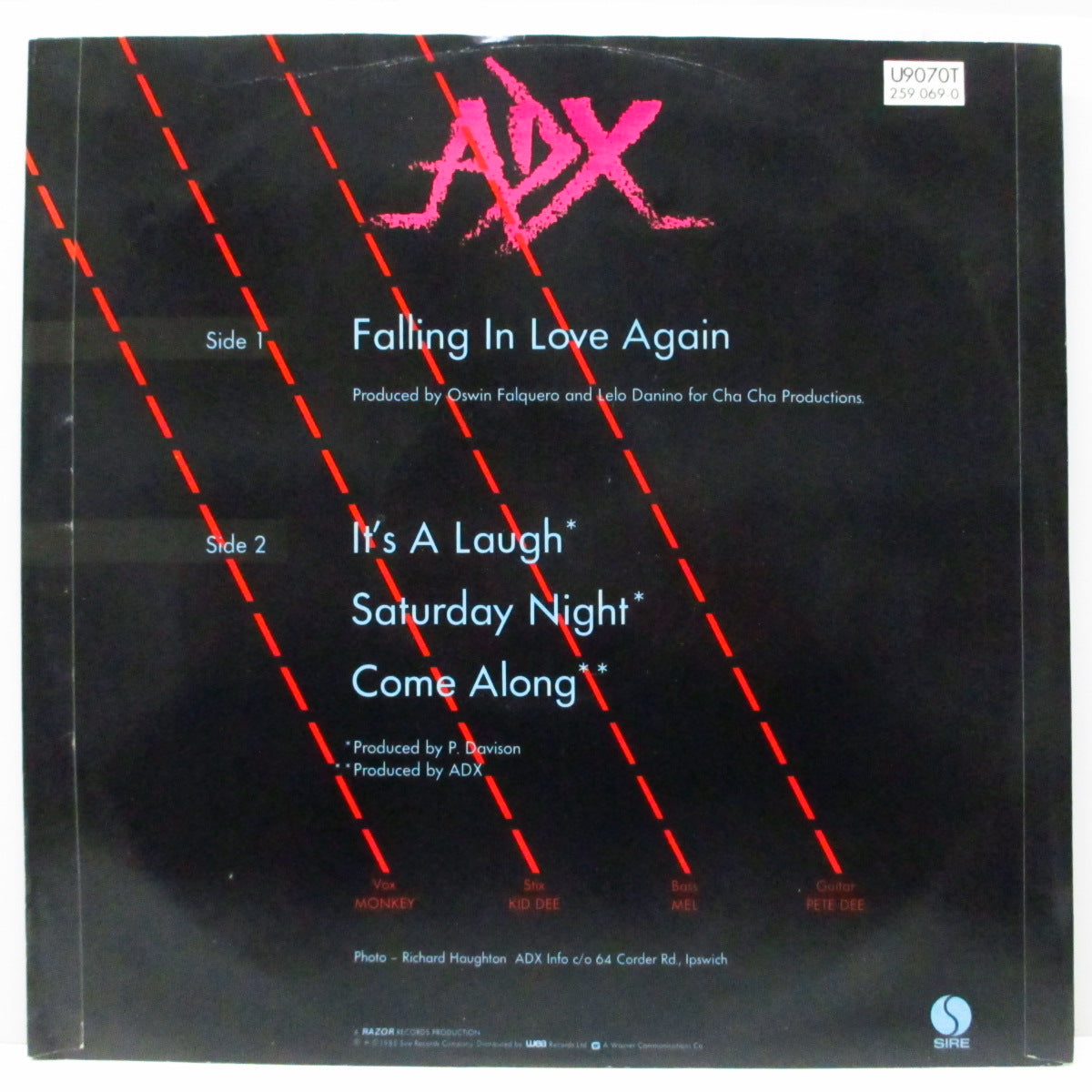 ADX (A.K.A. The Adicts) (ジ・アディクツ) - Falling In Love Again (UK オリジナル 12") '85年「ADX」名義での2作目!