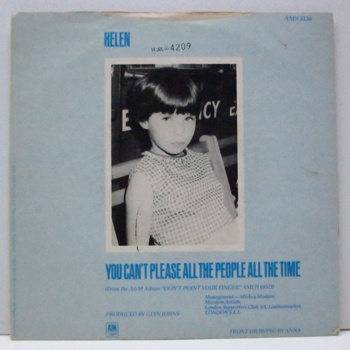 NINE BELOW ZERO (9 BELOW ZERO) (ナイン・ビロウ・ゼロ) - Helen (UK オリジナル 7"/光沢固紙ジャケ)