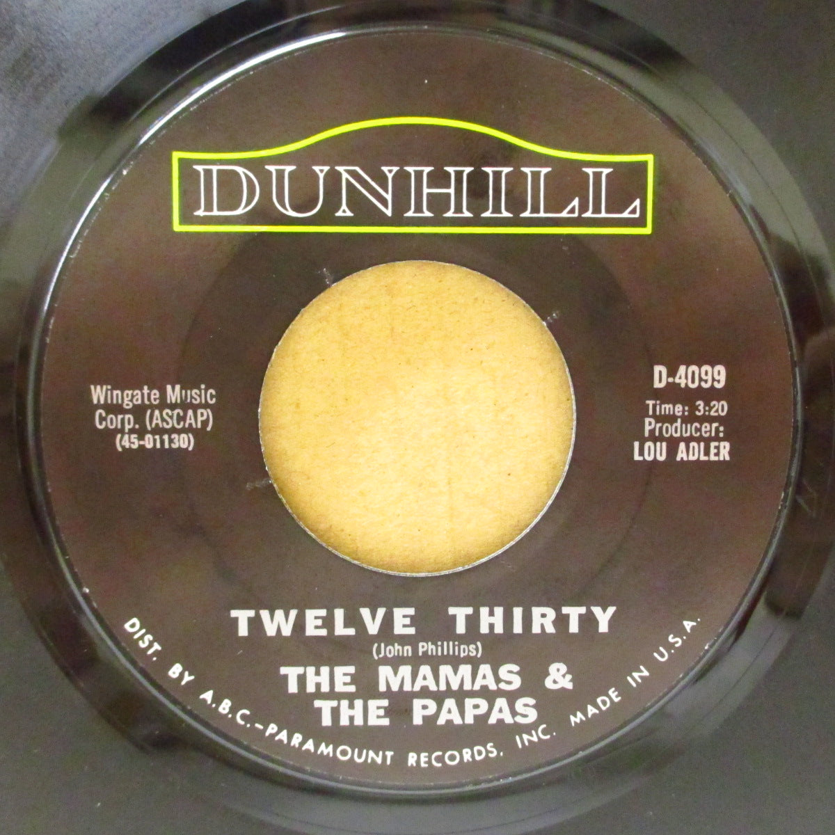 MAMAS & THE PAPAS, THE (ザ・ママス & ザ・パパス) - Twelve Thirty (US '67 オリジナル7インチ/副題無しバージョン)ソフト-ロック〜フォーキーポップ名曲