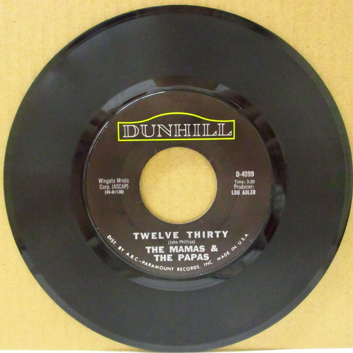 MAMAS & THE PAPAS, THE (ザ・ママス & ザ・パパス) - Twelve Thirty (US '67 オリジナル7インチ/副題無しバージョン)ソフト-ロック〜フォーキーポップ名曲
