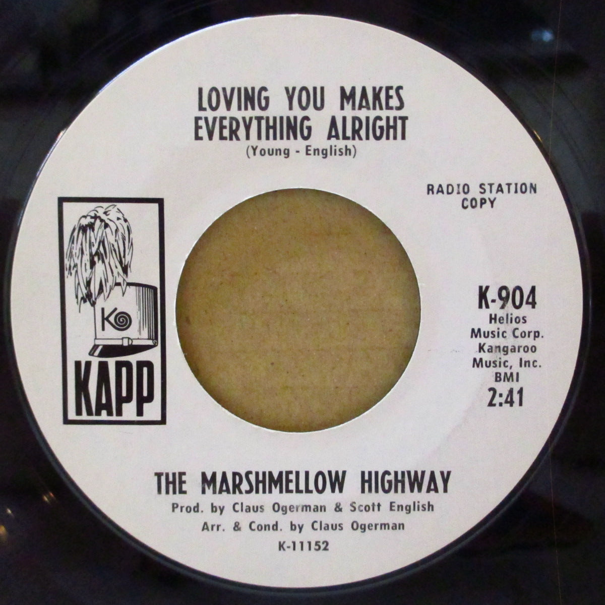 MARSHMELLOW HIGHWAY (ザ・マシュマロ・ハイウェイ) - I Don't Wanna Live This Way (US '68 プロモ・白ラベ7インチ) 両面共に哀愁美メロ・バロック・ポップ・サイケ隠れ名曲!