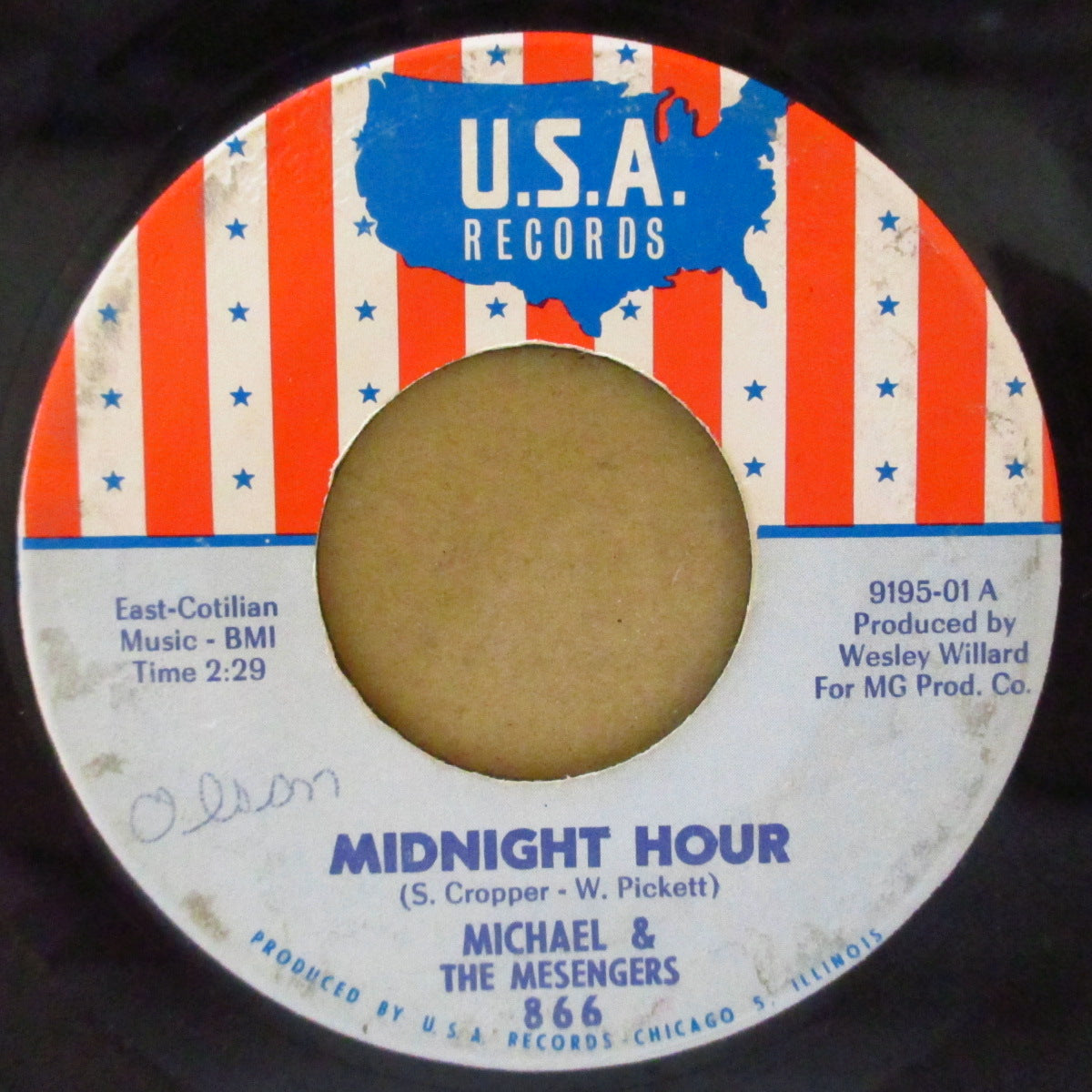 MICHAEL & THE MESENGERS (マイケル&ザ・メッセンジャーズ) - Midnight Hour (US '67 オリジナル7インチ)ウィルソン・ピケット名曲のアッパー・ガレージ調カバー!
