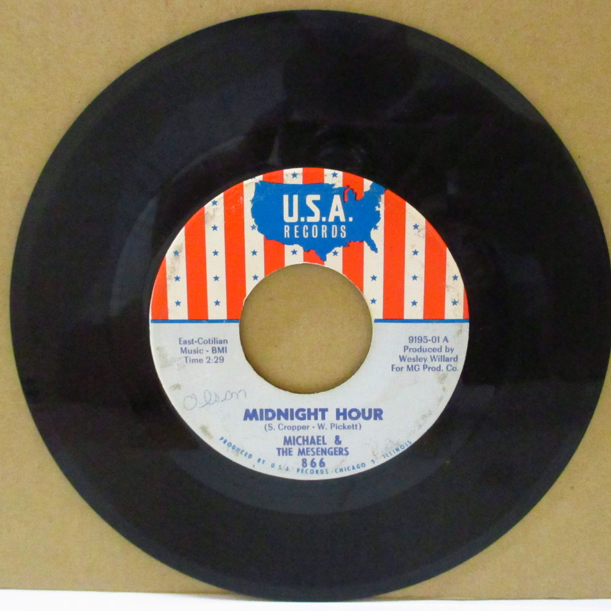 MICHAEL & THE MESENGERS (マイケル&ザ・メッセンジャーズ) - Midnight Hour (US '67 オリジナル7インチ)ウィルソン・ピケット名曲のアッパー・ガレージ調カバー!