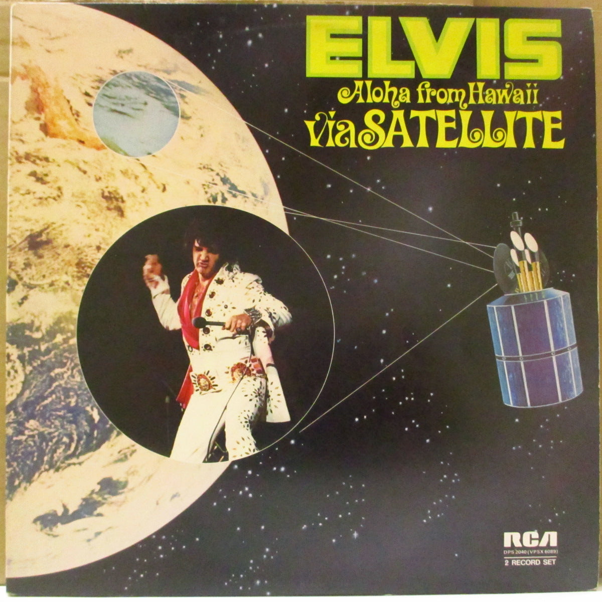 ELVIS PRESLEY (エルヴィス・プレスリー) - Aloha From Hawaii Via Satellite (UK '73 オリジナル・ステレオ LPx2枚組/光沢見開きジャケ) ホノルル・ライブ名作!