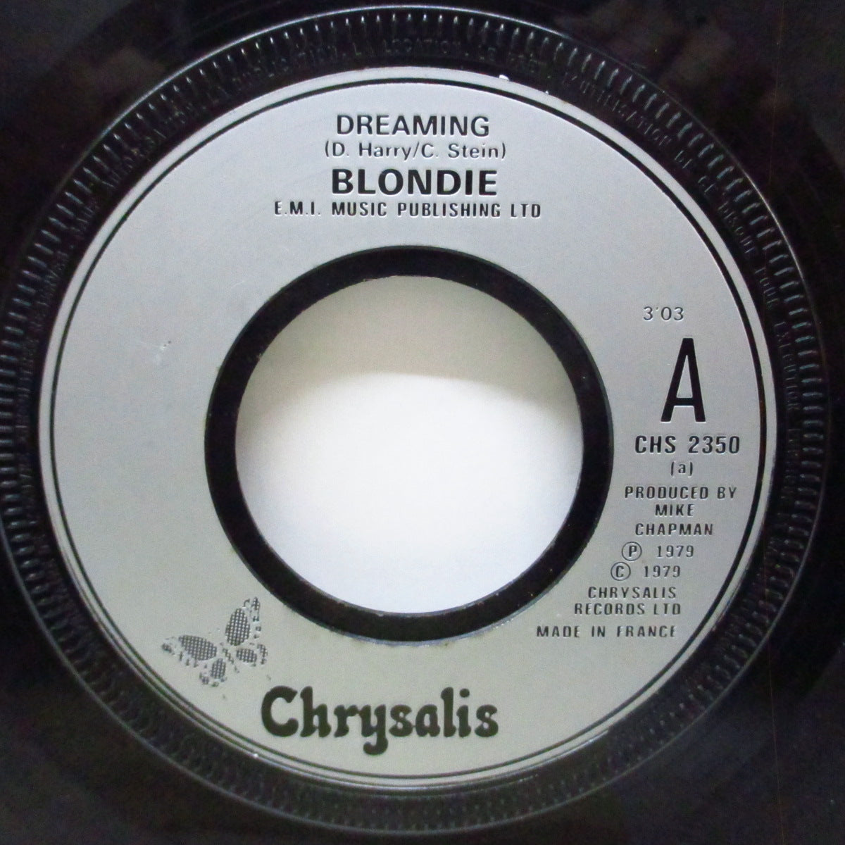 BLONDIE (ブロンディ) - Dreaming / Sound Asleep (UK オリジナル「銀ラベ / 大穴」7"/光沢ソフト紙折り返ジャケ) 仏プレス Ver !