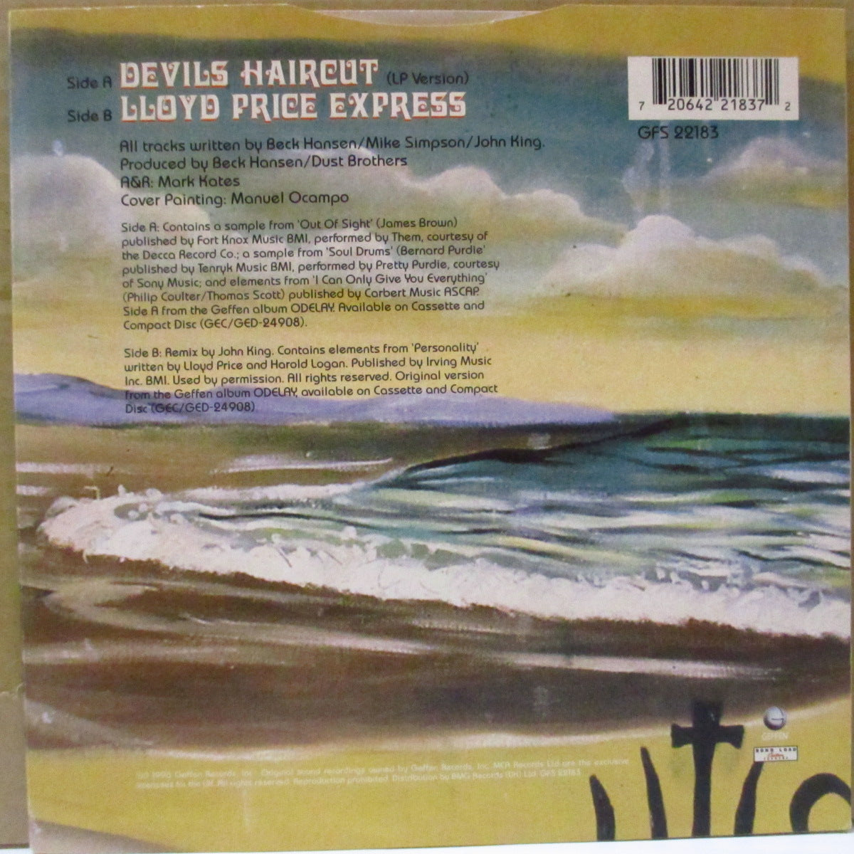 BECK (ベック) - Devils Haircut (UK オリジナル 7インチ+光沢固紙ジャケ)