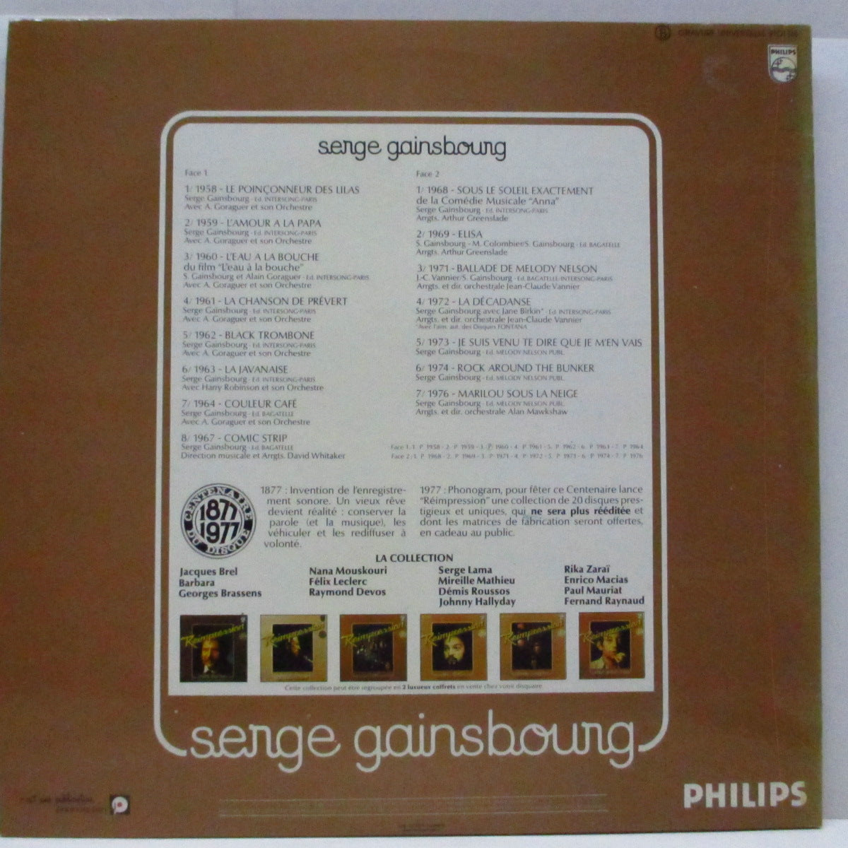 SERGE GAINSBOURG (セルジュ・ゲンスブール) - Chante Ses Plus Grands Succès De 1958 À 1976 (France オリジナル LP/表面コーティング見開ジャケ)