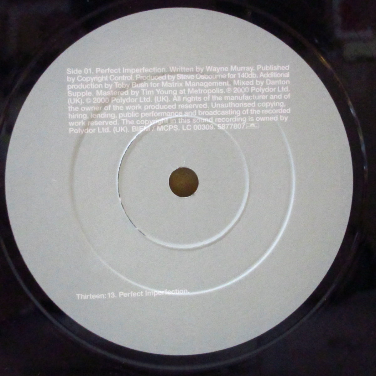 THIRTEEN:13 (サーティーン) - Perfect Imperfection (UK 限定 7インチ+ナンバリング入りステッカー付き光沢固紙ジャケ)