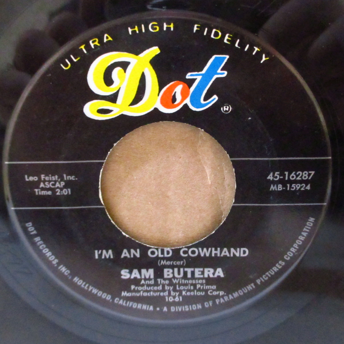 SAM BUTERA & THE WITNESSES (サム・ビュテラ) - I'm An Old Cowhand / For You (US '61 オリジナル 7インチ)スウィング・ジャイバー& ラテン(マンボ調)スウィング!