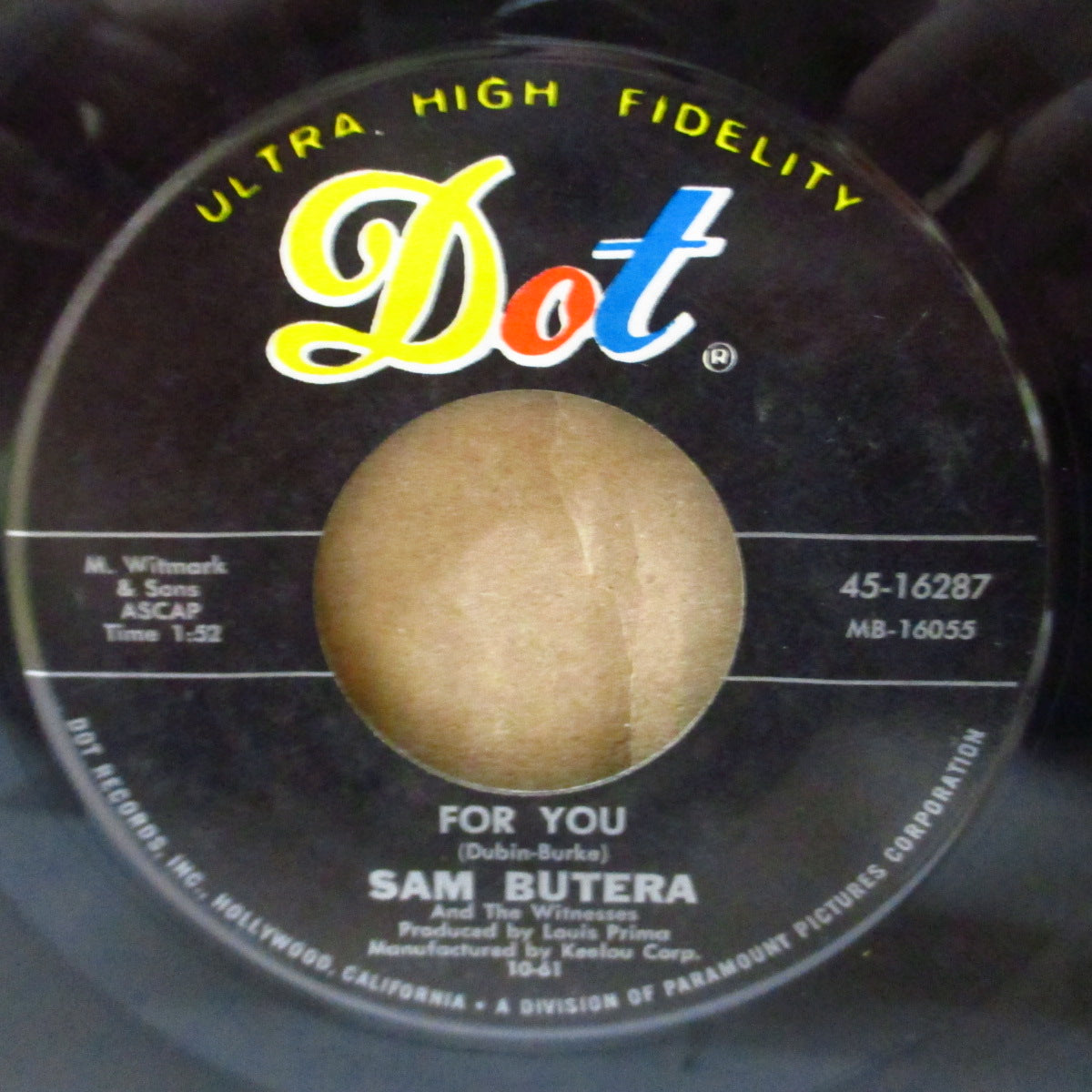 SAM BUTERA & THE WITNESSES (サム・ビュテラ) - I'm An Old Cowhand / For You (US '61 オリジナル 7インチ)スウィング・ジャイバー& ラテン(マンボ調)スウィング!