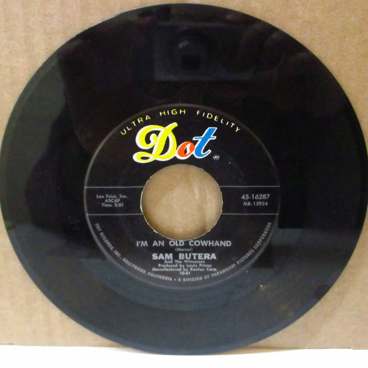 SAM BUTERA & THE WITNESSES (サム・ビュテラ) - I'm An Old Cowhand / For You (US '61 オリジナル 7インチ)スウィング・ジャイバー& ラテン(マンボ調)スウィング!