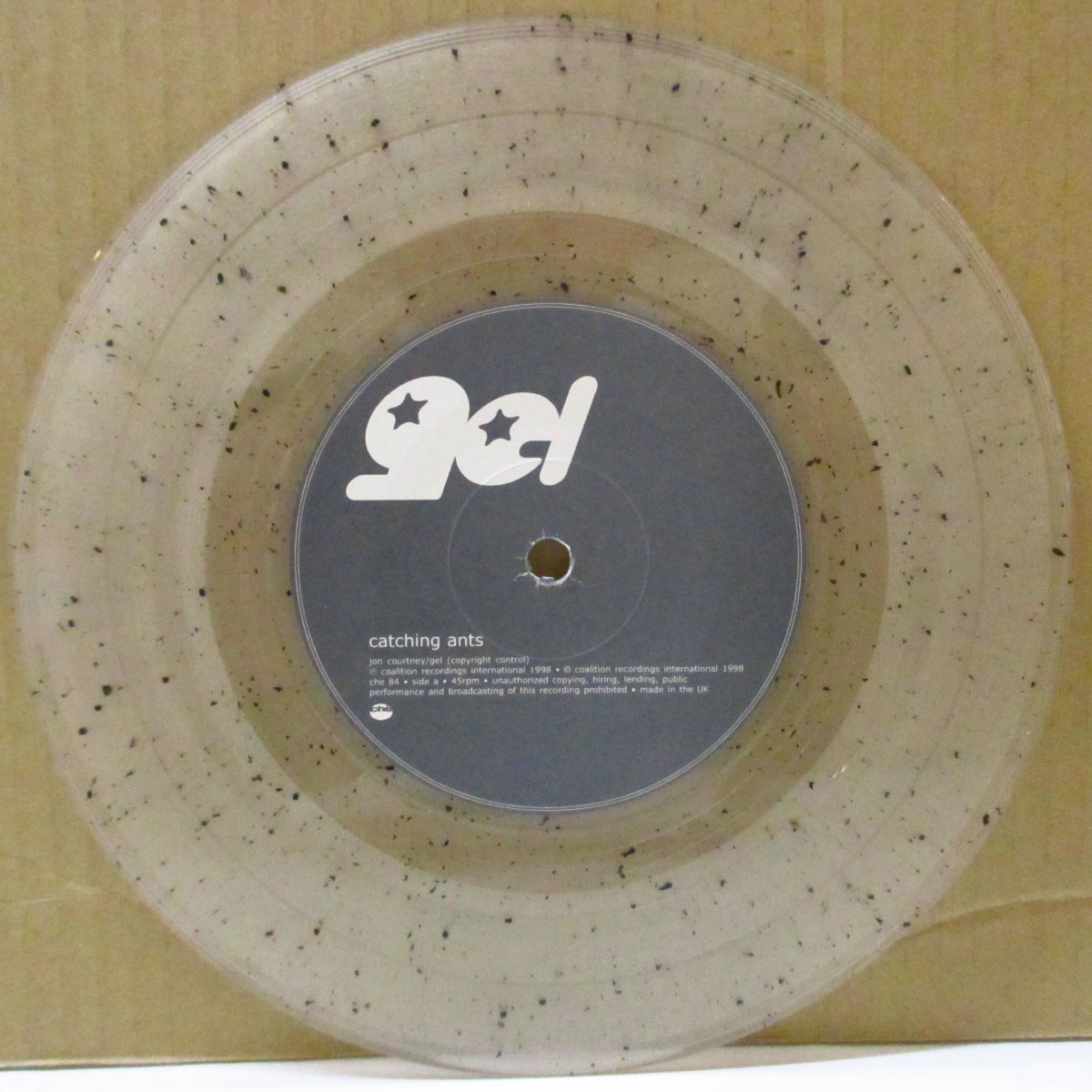 GEL (ゲル) - Catching Ants +2 (UK 限定斑点入りクリアヴァイナル 7インチ+レアステッカー付き光沢固紙ジャケ)