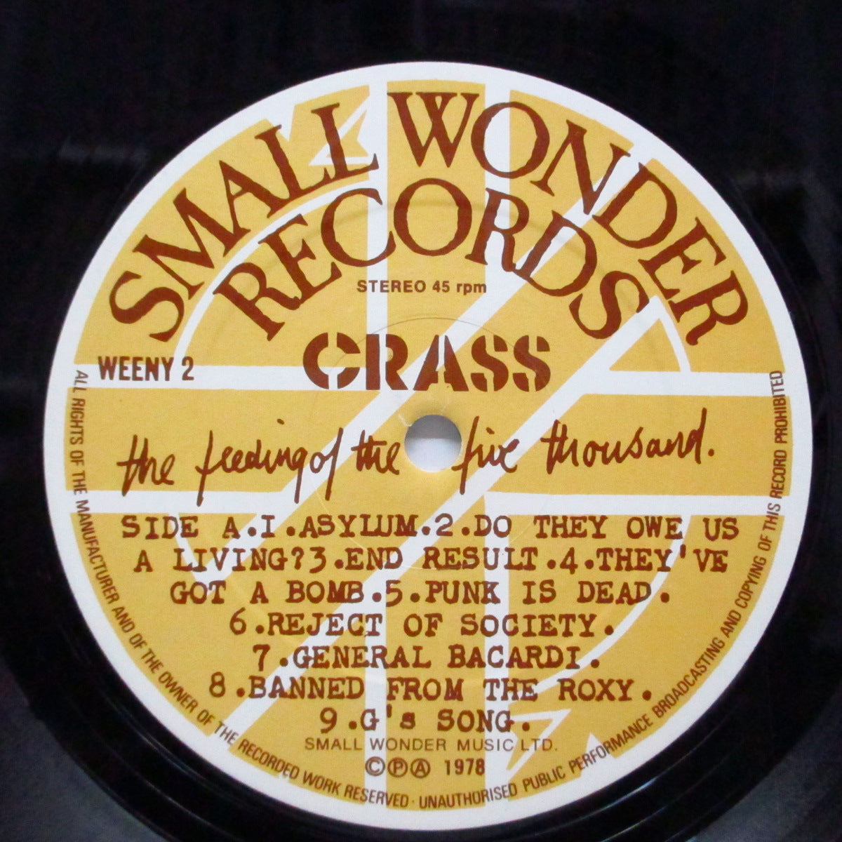 CRASS (クラス) - The Feeding Of The Five Thousand (UK '79 初回再発 12"+修正インサート/WEENY 2)