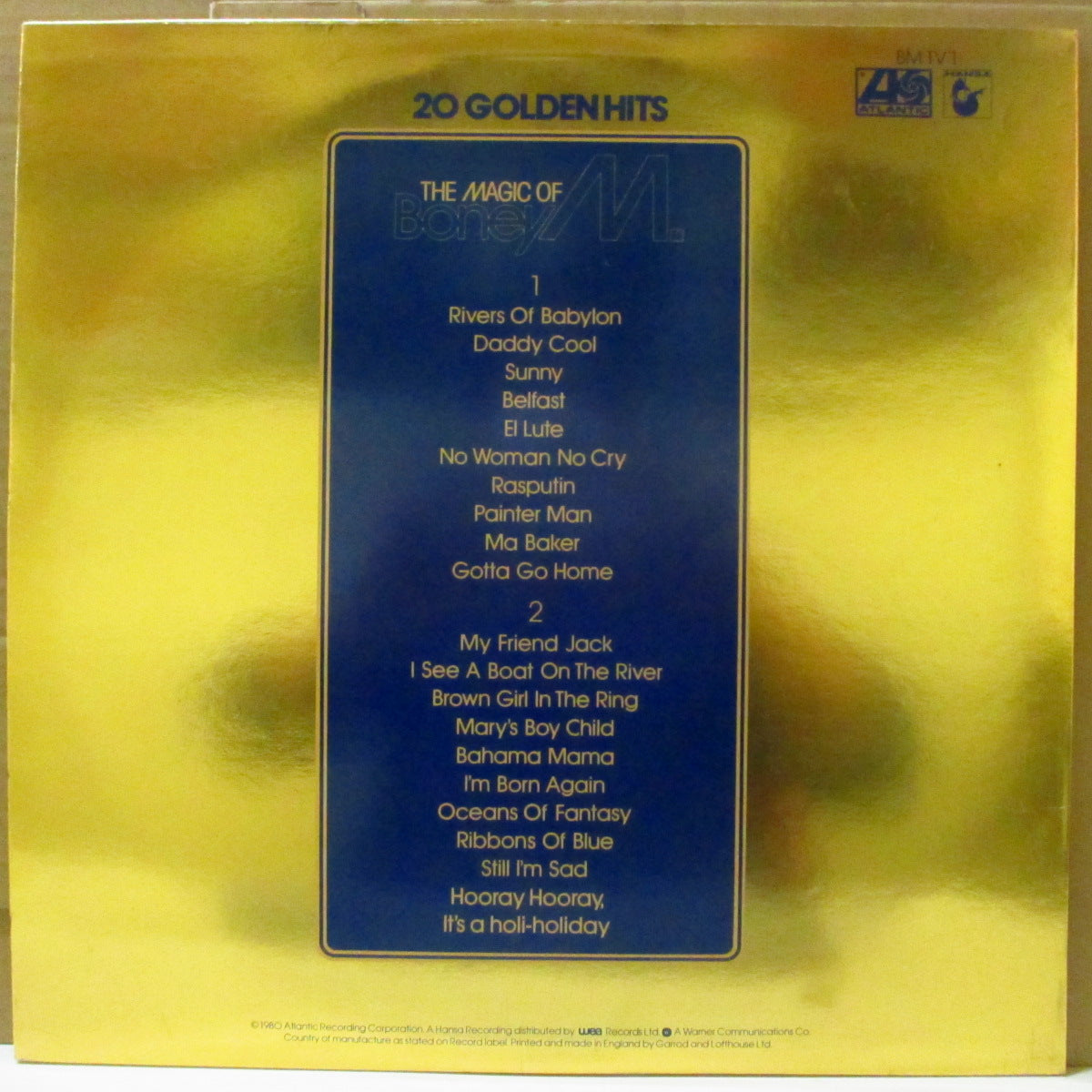 BONEY M. (ボニー・エム) - 20 Golden HIts/The Magic Of Boney M (UK '80 オリジナル・ステレオ LP/くり抜き有りゴールド・エンボス・ジャケ)ベスト20曲!
