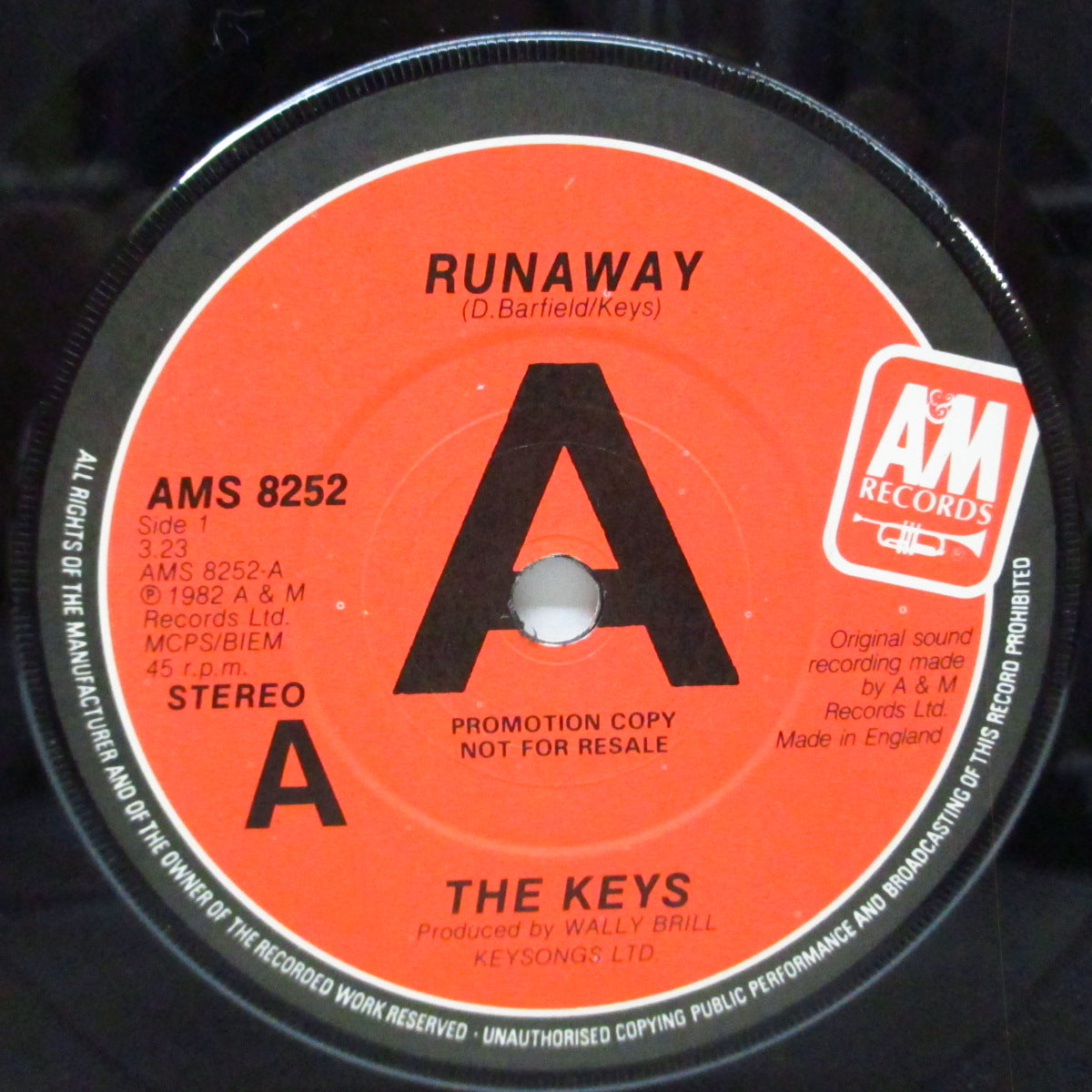KEYS, THE (ザ ・キイズ) - Runaway (UK プロモ 7") '82年アルバム未収録ラストシングル!