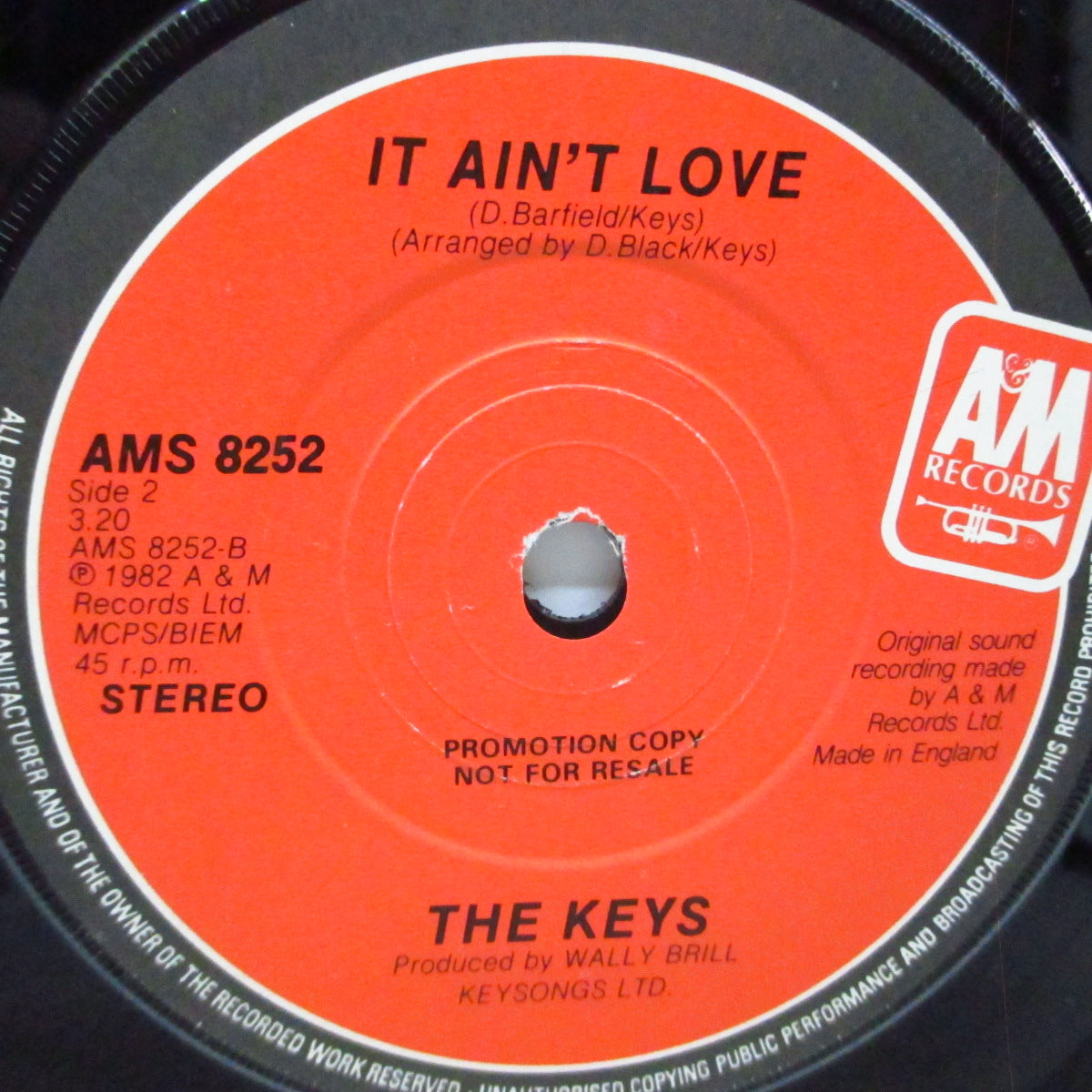 KEYS, THE (ザ ・キイズ) - Runaway (UK プロモ 7") '82年アルバム未収録ラストシングル!