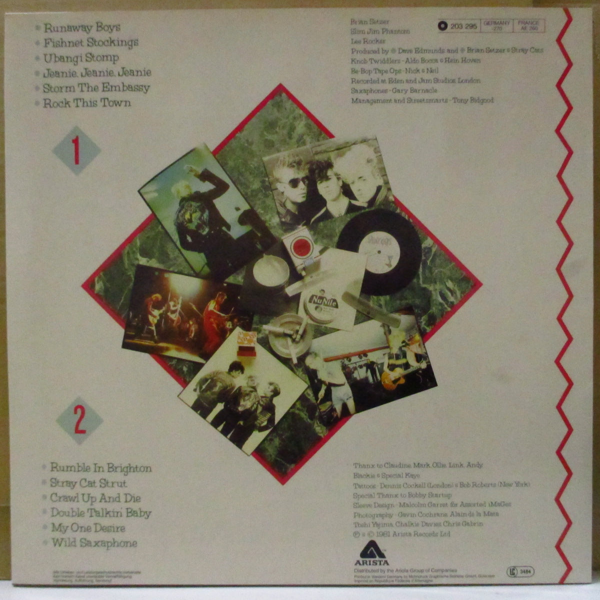 STRAY CATS (ストレイ・キャッツ) - Stray Cats (EU '86 再発 LP/バーコード無し光沢ジャケ) '81年1stアルバム