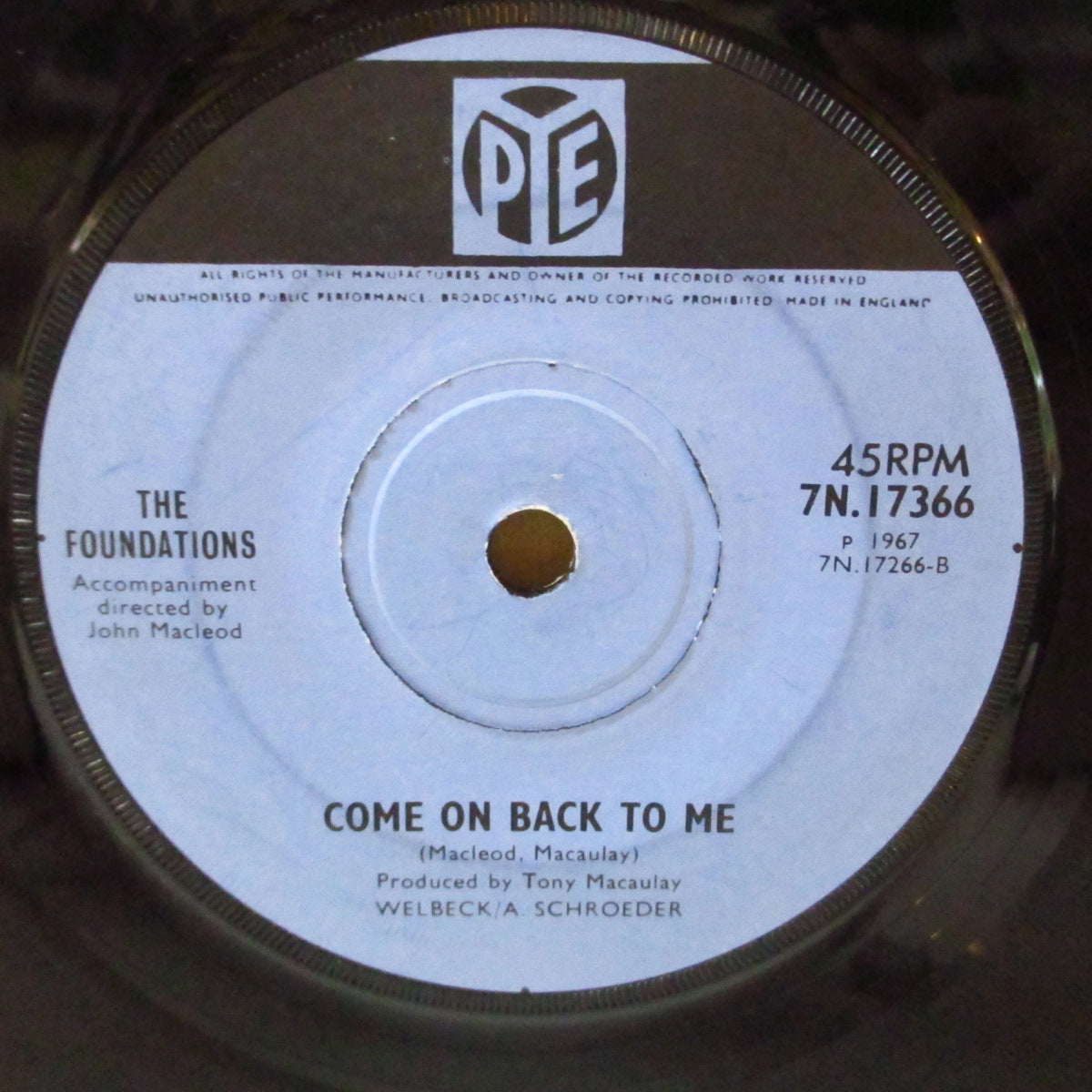 FOUNDATIONS (ファウンデーションズ) - Baby, Now That I've Found You (UK '67 2ndプレス「黒・青ラベ、ソリッド・センター」7インチ) ノーザンPOP名曲!