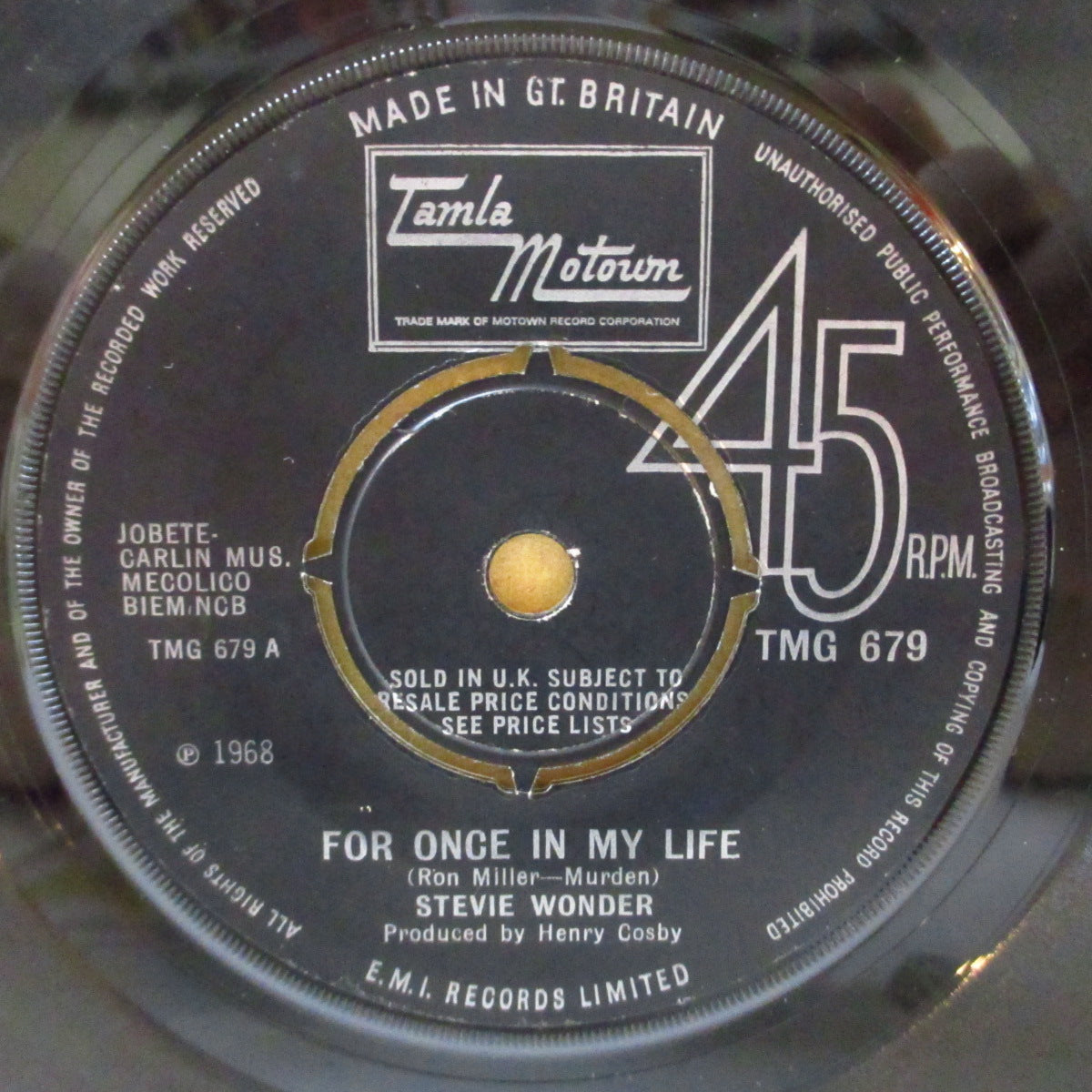 STEVIE WONDER (スティーヴィー・ワンダー) - For Once In My Life (UK '68 オリジナル「プッシュアウト・センター」7インチ) 極上美メロ・クロスオーヴァー