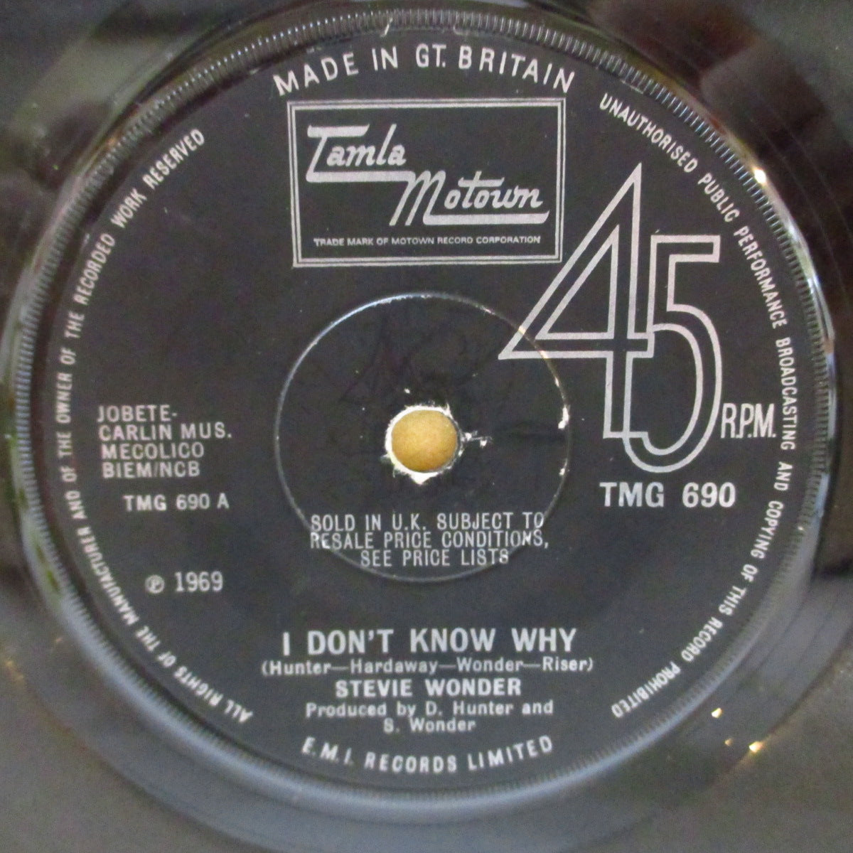 STEVIE WONDER (スティーヴィー・ワンダー) - I Don't Know Why / My Cherie Amour (UK '69 初回オリジナル「ソリッド・センター」7インチ)