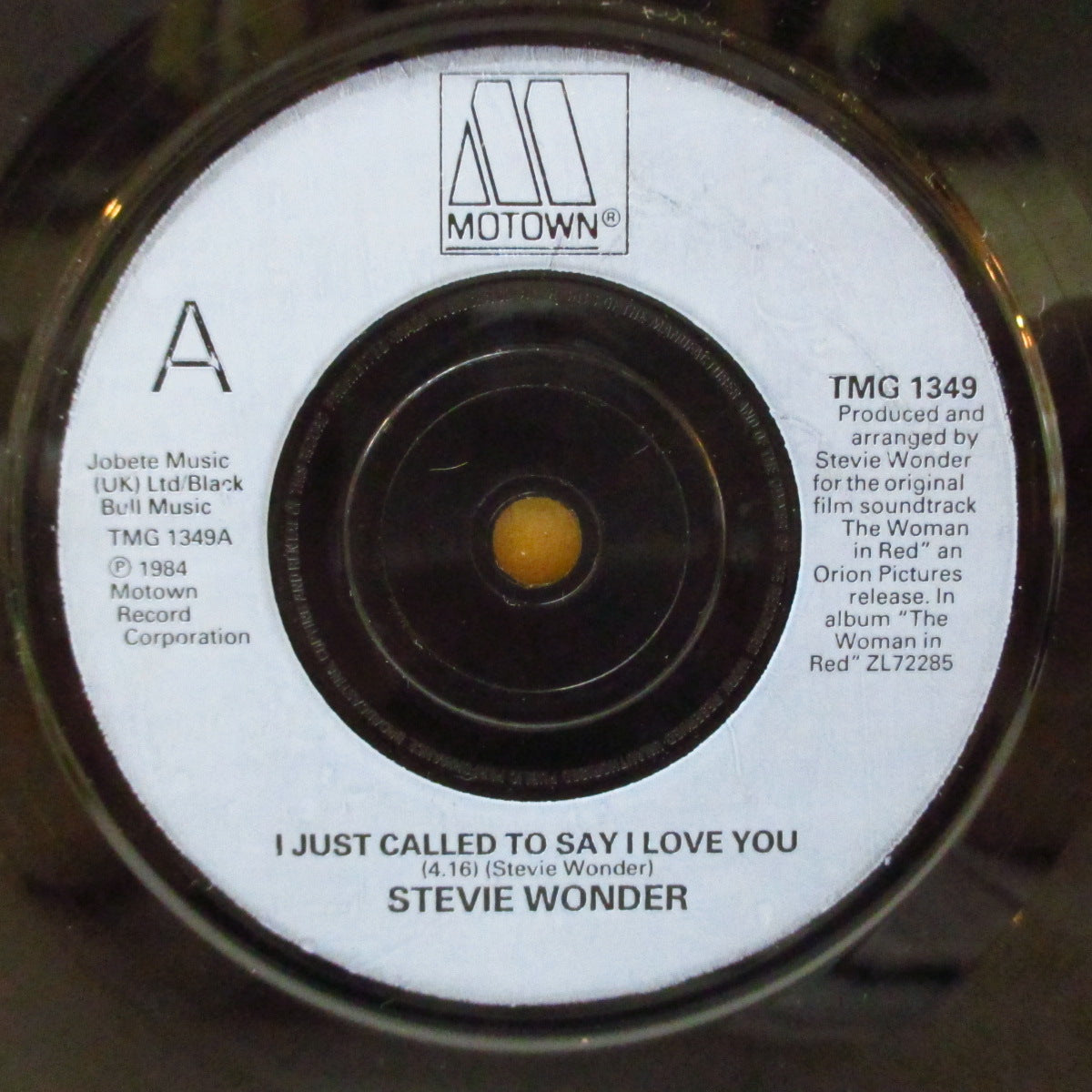 STEVIE WONDER (スティーヴィー・ワンダー) - I Just Called To Say I Love You (UK '84 オリジナル「薄青プラスチック・ラベ、ソリッド・センター」7インチ+固紙ジャケ) 大ヒット名曲