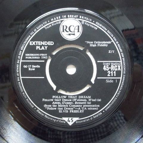 ELVIS PRESLEY (エルヴィス・プレスリー) - Follow That Dream (UK Orig.EP/CFS)