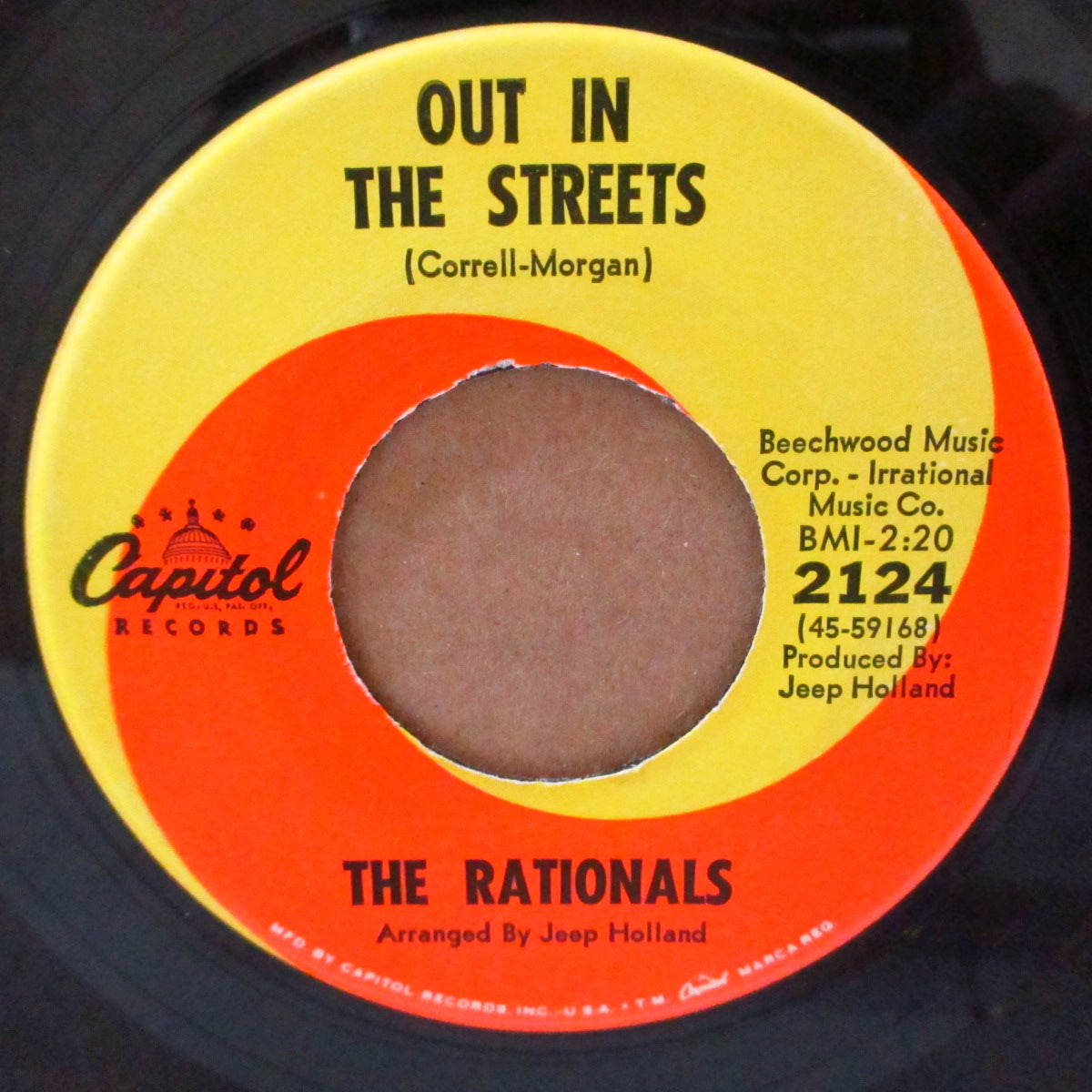RATIONALS, THE (ザ・ラショナルズ) - Out In The Streets (US '68 キャピトル社再発7インチ)ガレージ・ティティシェイク!