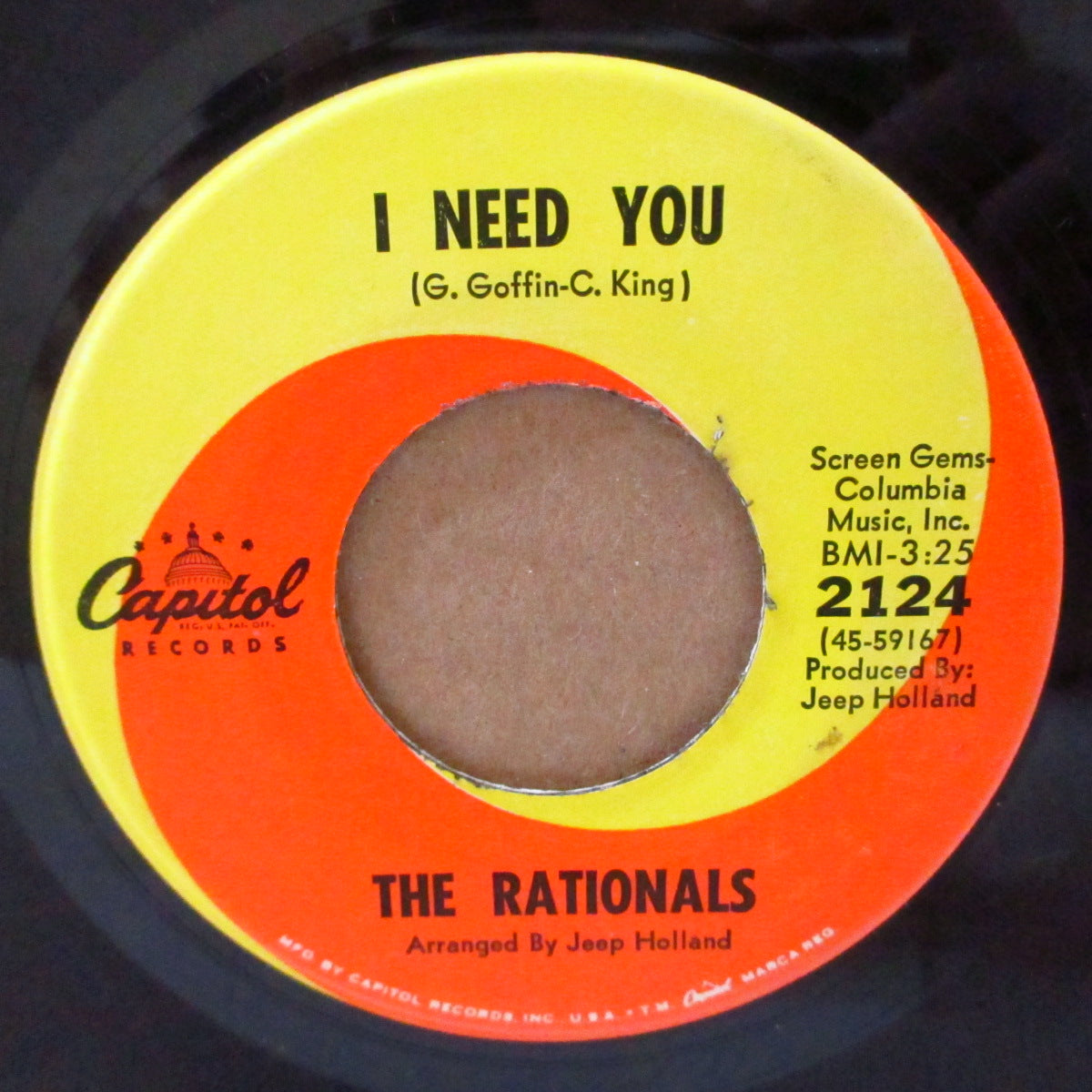RATIONALS, THE (ザ・ラショナルズ) - Out In The Streets (US '68 キャピトル社再発7インチ)ガレージ・ティティシェイク!