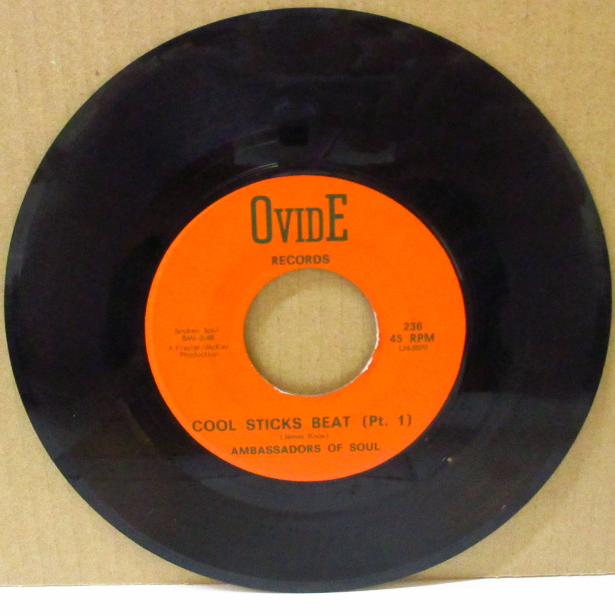 AMBASSADORS OF SOUL (アンバサダーズ・オブ・ソウル) - Cool Sticks Beat (Pt. 1 & 2) (US '68 オリジナル 7インチ) ファンキー・ノーザン・インスト!