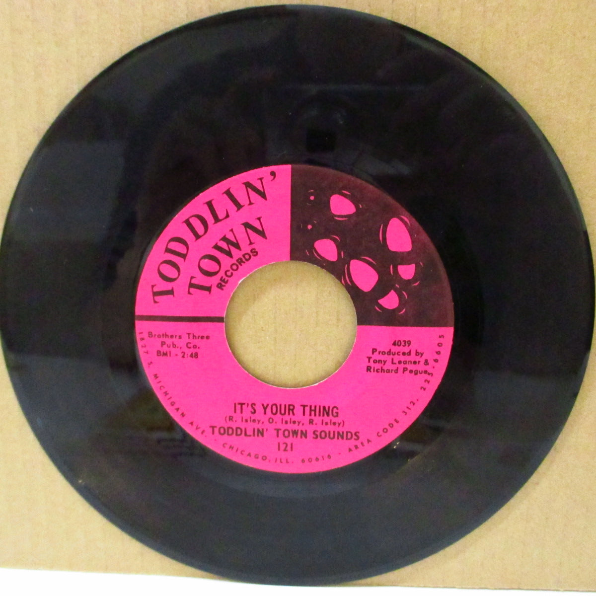 TODDLIN' TOWN SOUNDS (トドリン・タウン・サウンズ) - It's Your Thing / The Dud (US '69 オリジナル「黒・ピンク・ラベ ver」 7インチ)アイズレー・ブラザーズ ファンク名曲のキラー・インスト・カヴァ!