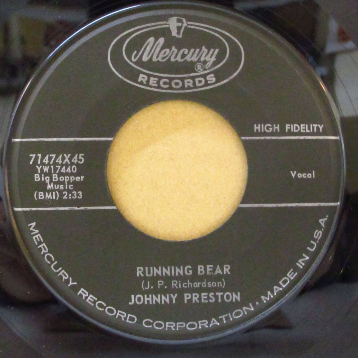 JOHNNY PRESTON (ジョニー・プレストン) - Running Bear (US オリジナル 7インチ) 全米/全英各1位の大ヒット