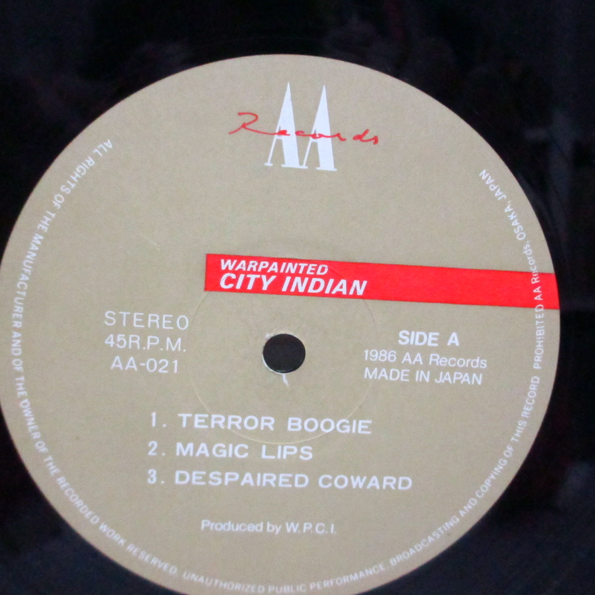 War Painted CITY INDIAN (ウォー・ペインテッド・シティー・インディアン) - Terror Boogie (Japan オリジナル 12"+インサート)
