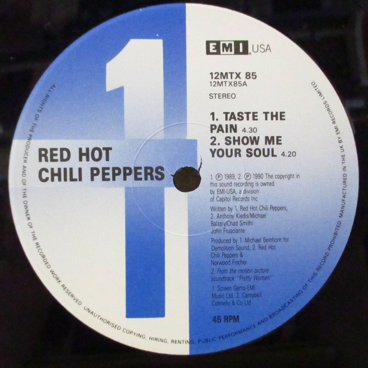 RED HOT CHILI PEPPERS (レッド・ホット・チリ・ペッパーズ) - Taste The Pain +3 (UK オリジナル4曲入り 12インチ+インナー/ペーパー・キット・ジャケ) '90年シングル