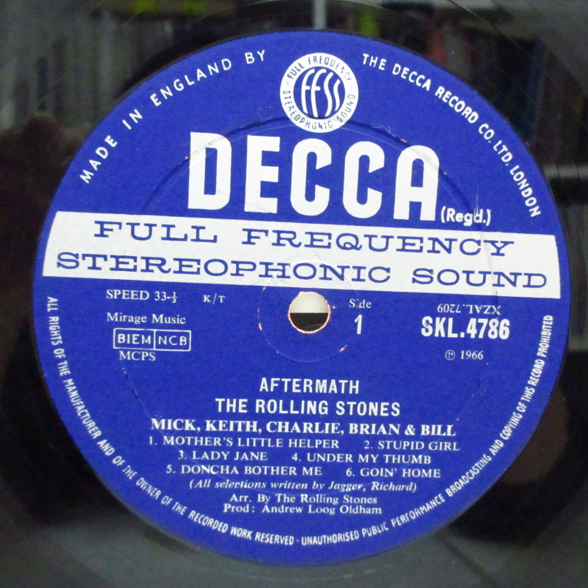 ROLLING STONES (ローリング・ストーンズ) - Aftermath (UK 初回オリジナル ・ステレオ LP/「影無し」表面コーティングジャケ)