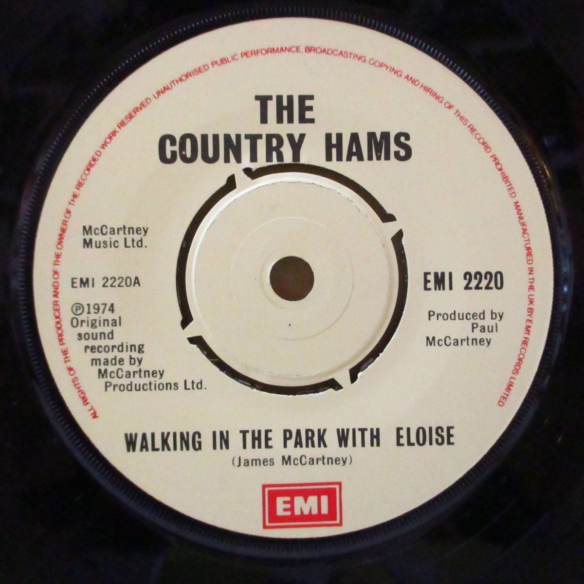 COUNTRY HAMS (PAUL McCARTNEY & THE WINGS) (ポール・マッカートニー & ウイングス) - Walking In The Park With Eloise (UK '82 再発「ロゴ底部クリーム紙ラベ・フラットセンター」 7インチ+マットソフト紙ジャケ)