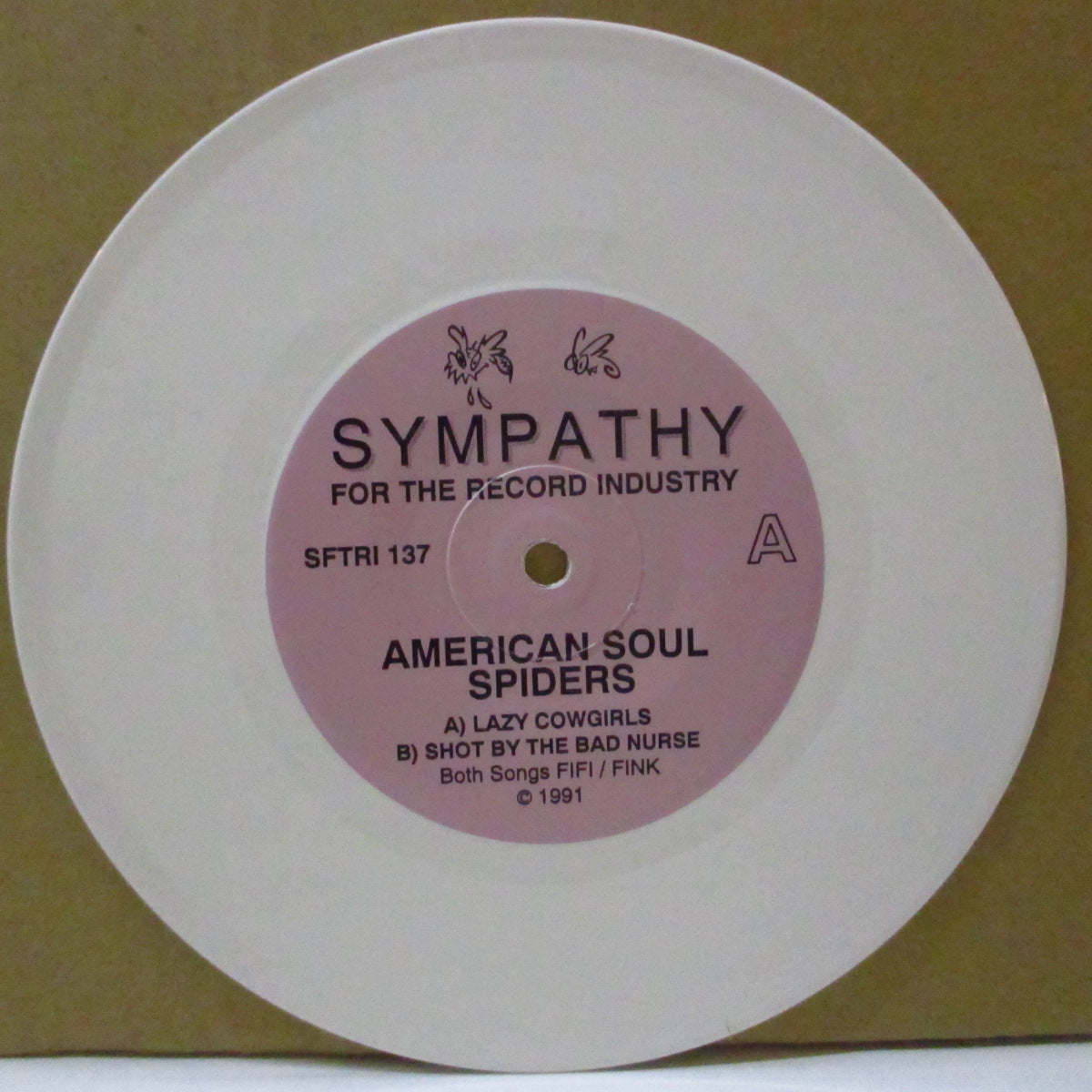 AMERICAN SOUL SPIDERS (アメリカン・ソウル・スパイダース) - Lazy Cowgirls (US 限定ホワイトヴァイナル 7インチ+光沢固紙ジャケ) '93年シングル