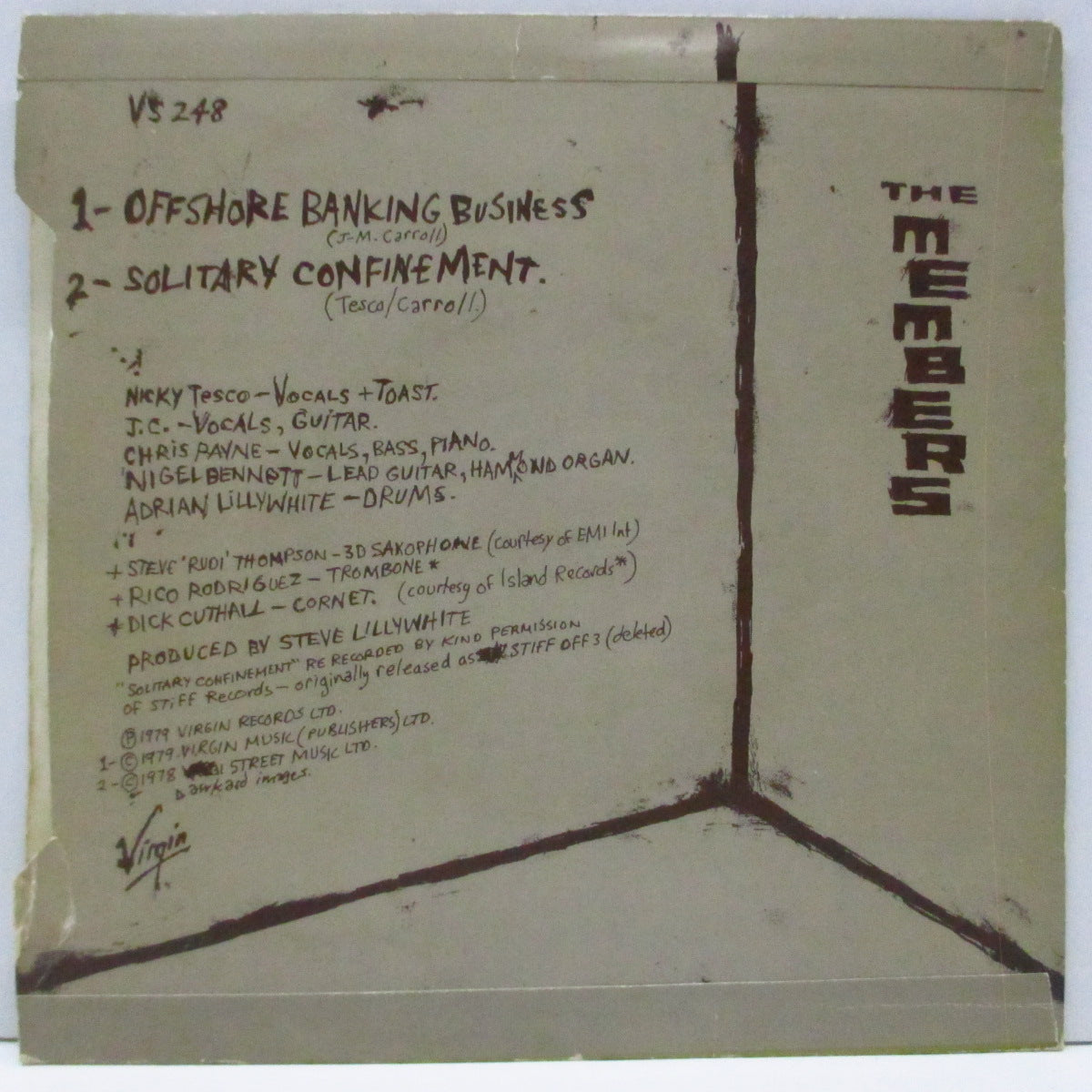 MEMBERS, THE (ザ ・メンバーズ) - Offshore Banking Business (UK オリジナル 7"/光沢固紙折り返ジャケ) 「£」と「$」がピンク文字 Ver.