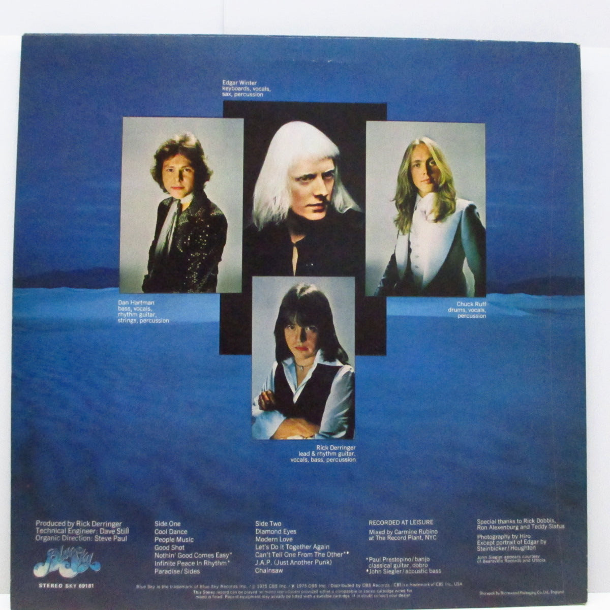 EDGAR WINTER GROUP WITH RICK DERRINGER (エドガー・ウインター・グループ・ウィズ・リック・デリンジャー) - The Edgar Winter Group With Rick Derringer (UK オリジナル LP) 表ジャケにタイトル表記が有るVer.