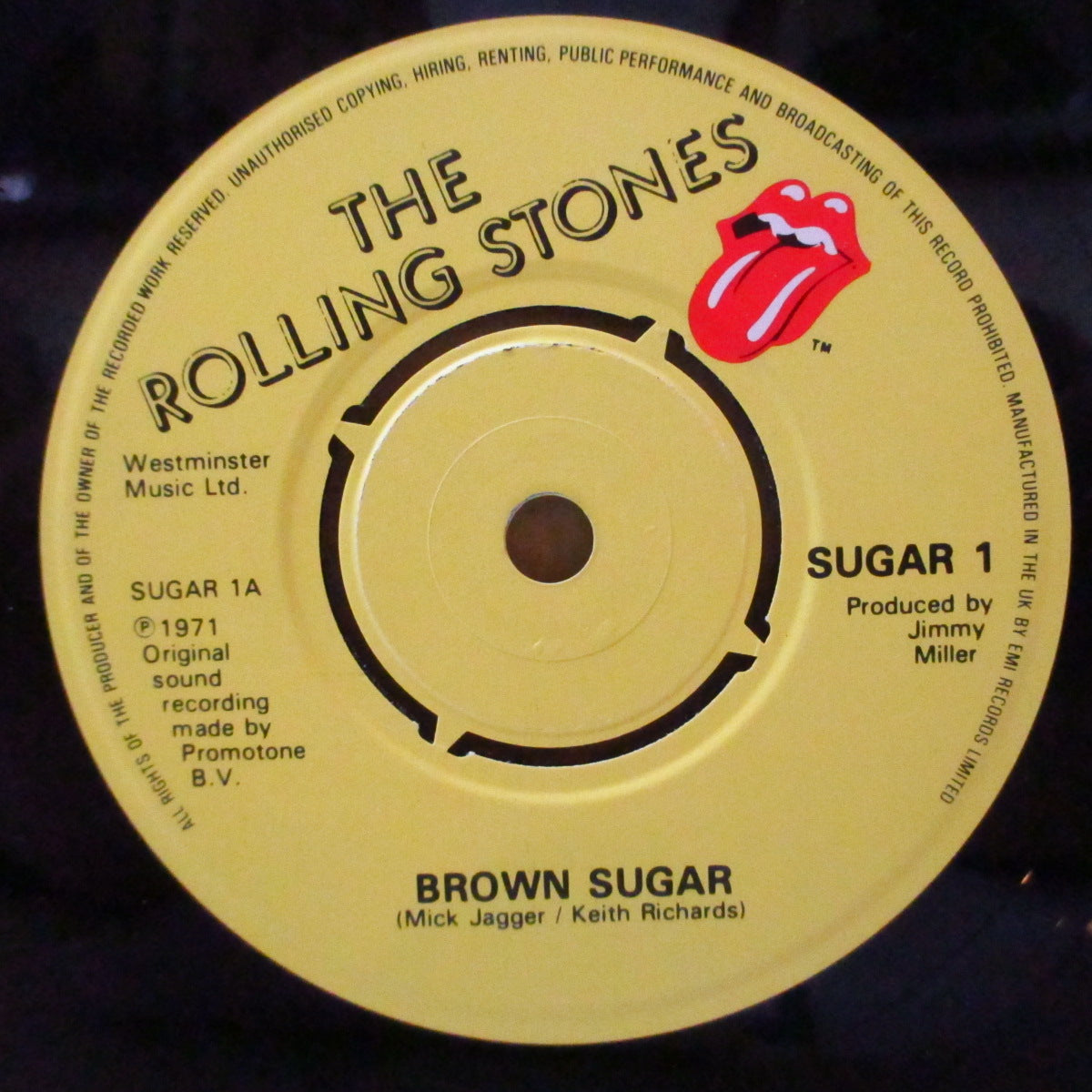 ROLLING STONES (ローリング・ストーンズ) - Brown Sugar (UK '84 再発「ラウンドセンター」 7インチ+別デザイン・マットソフト紙ジャケ)