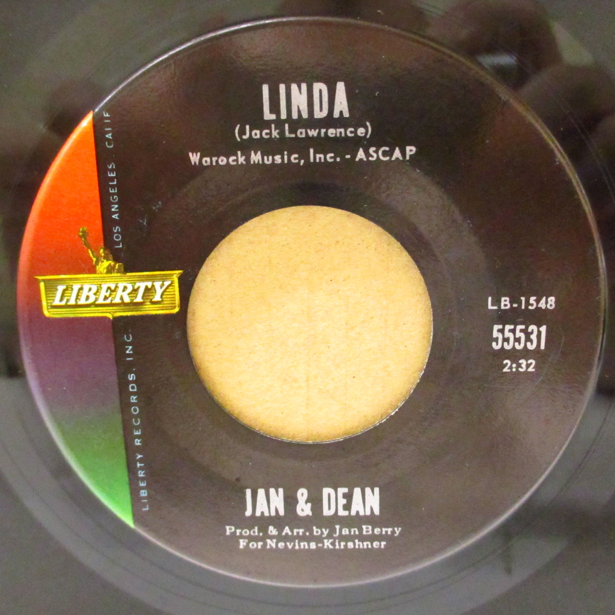 JAN & DEAN (ジャン&ディーン) - Linda (US '63 オリジナル7インチ)爽快サーフポップ・アレンジ・カバー!
