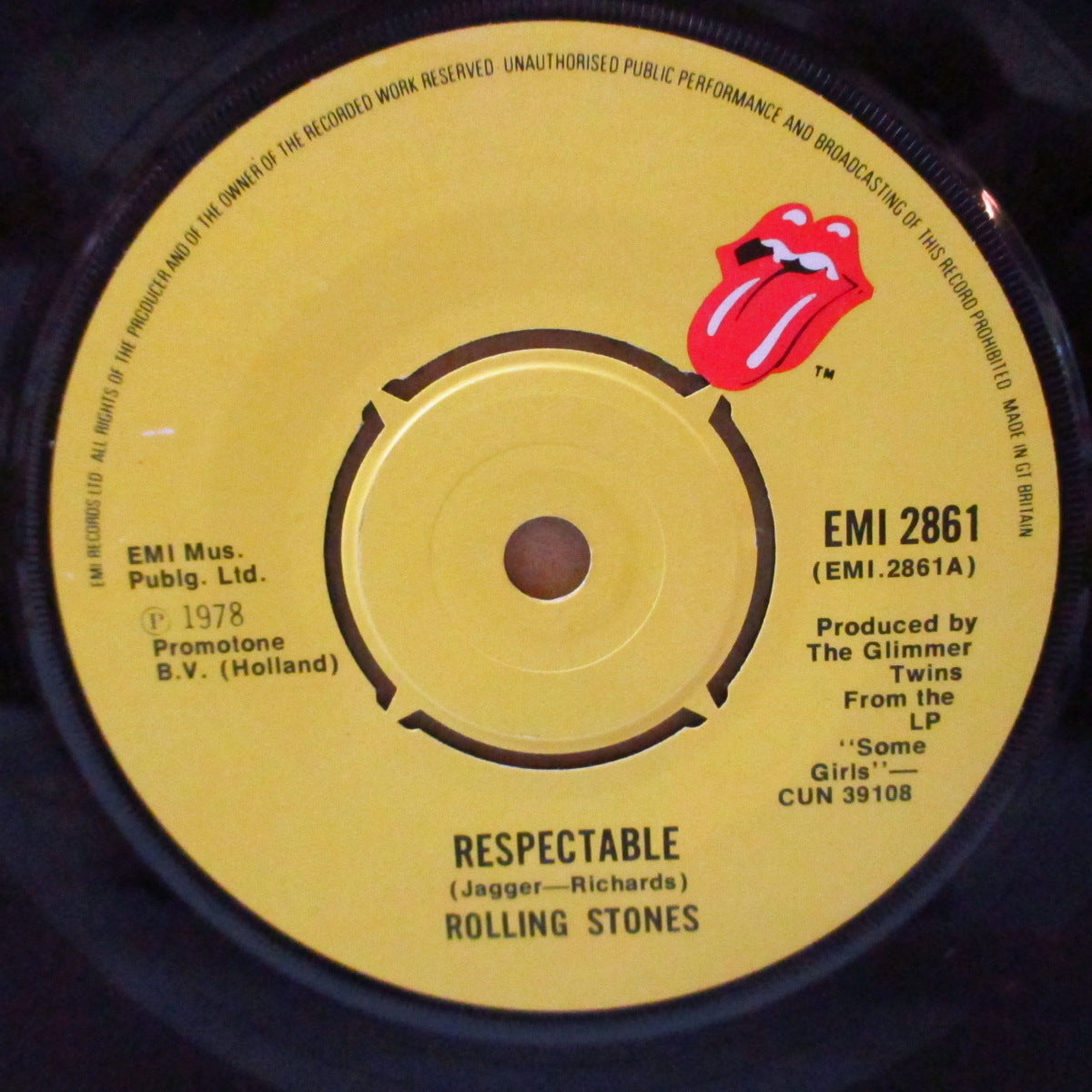 ROLLING STONES (ローリング・ストーンズ) - Respectable (UK '78 オリジナル「ラウンドセンター」7インチ+光沢固紙ジャケ)