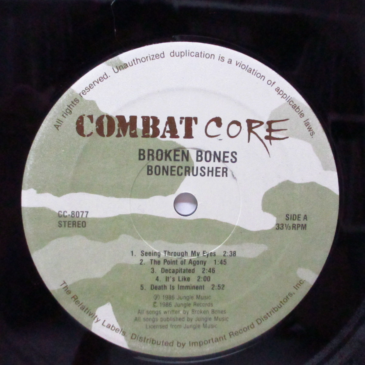 BROKEN BONES (ブロークン・ボーンズ) - Bonecrusher (US オリジナル LP) アメリカ限定独自編集盤!