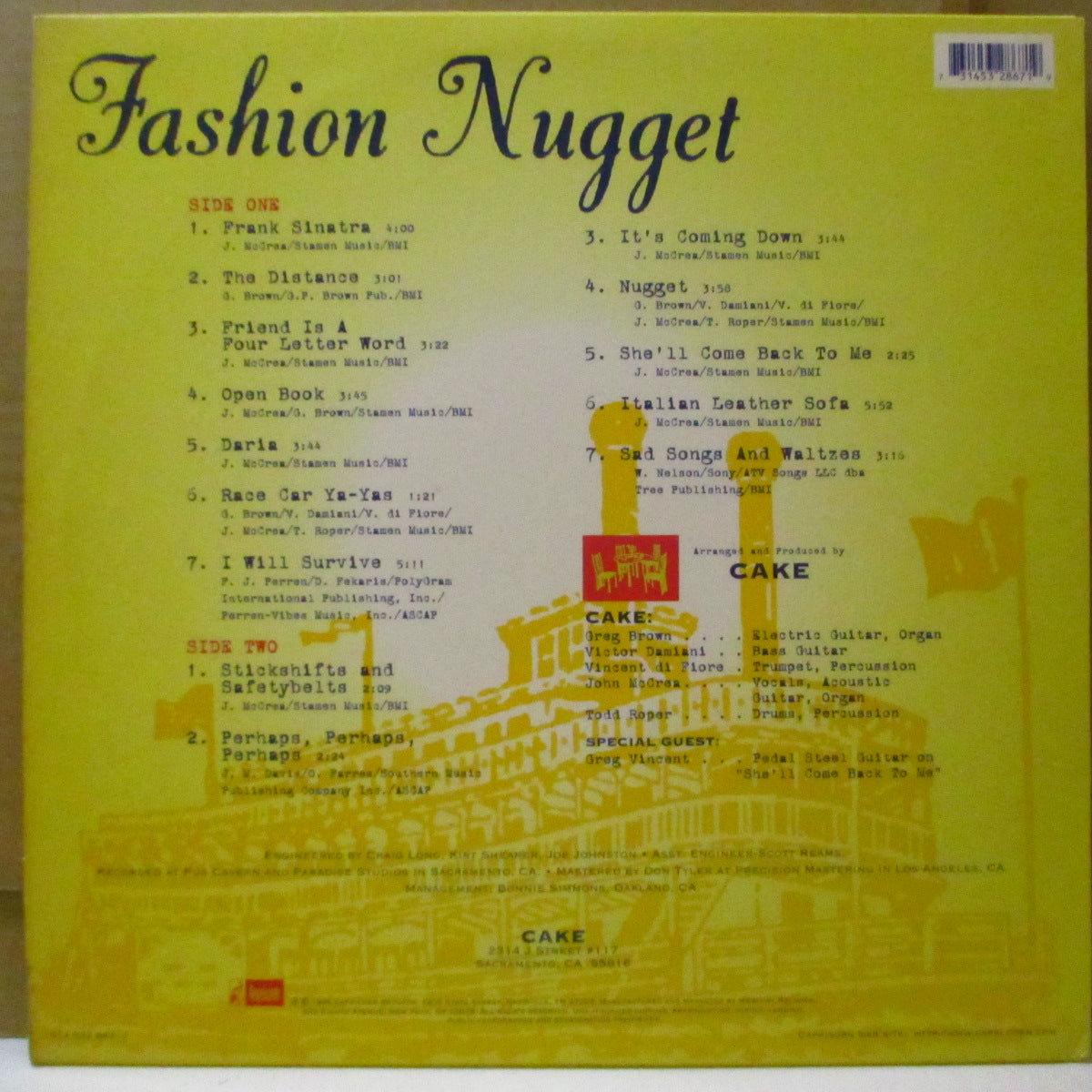 CAKE (ケイク) - Fashion Nugget (US オリジナル 「黒盤」LP) '96年2ndアルバム